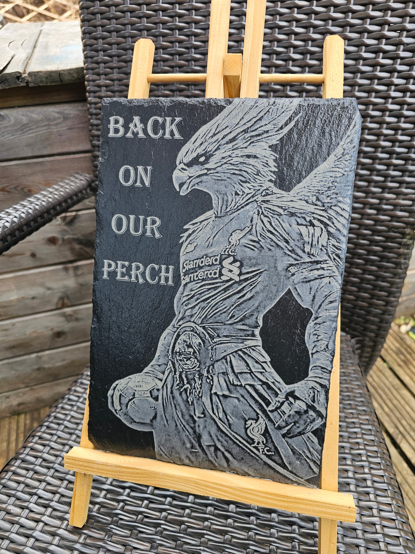 slate Liverpool FC “Back On Our Perch” Laser Engraved Plaque