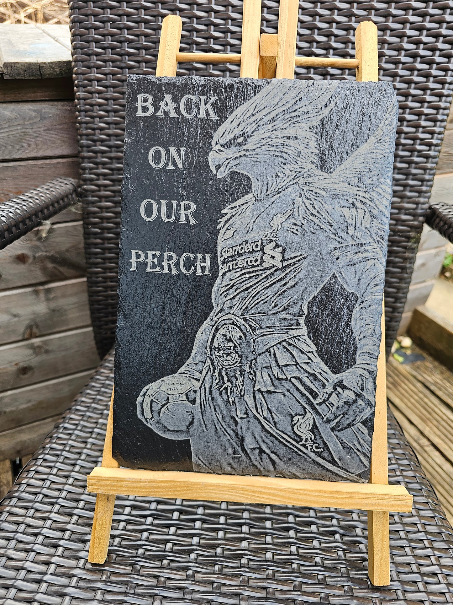 slate Liverpool FC “Back On Our Perch” Laser Engraved Plaque