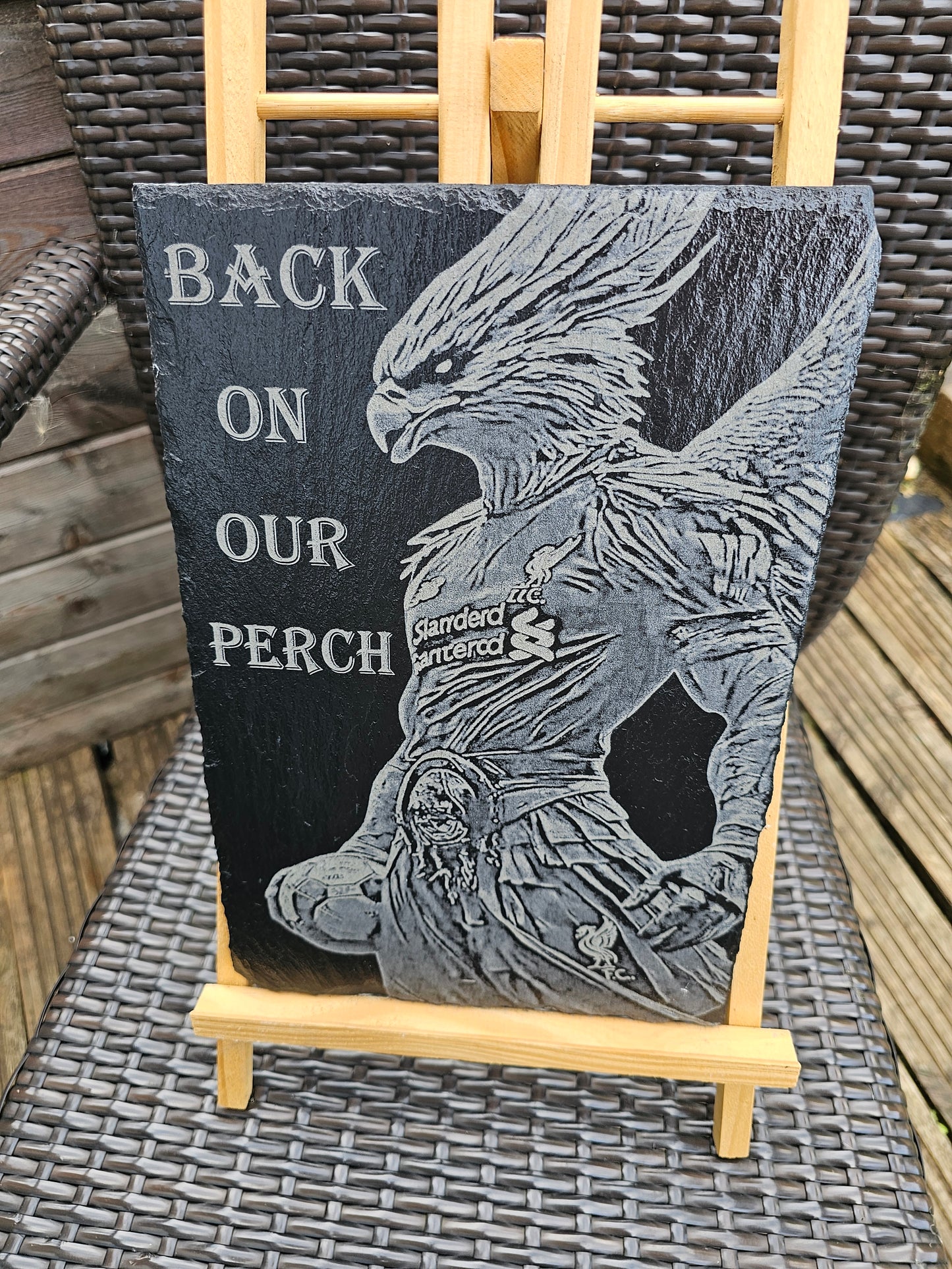 slate Liverpool FC “Back On Our Perch” Laser Engraved Plaque