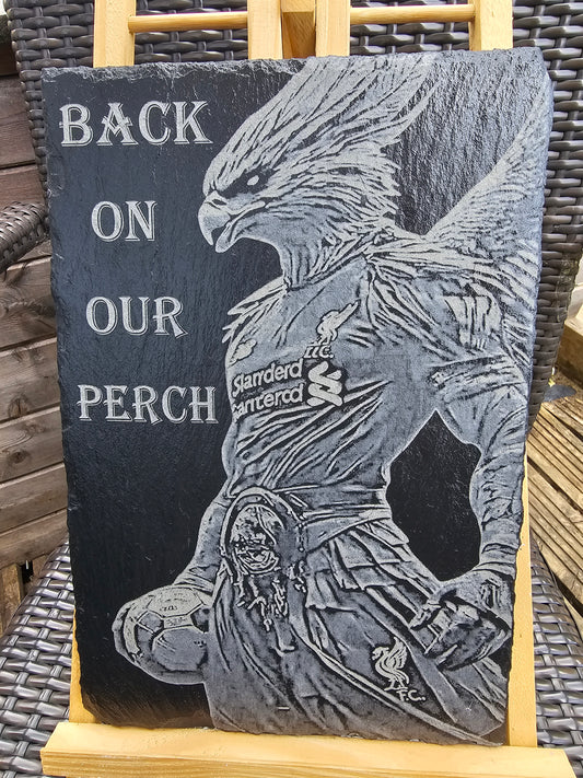 slate Liverpool FC “Back On Our Perch” Laser Engraved Plaque