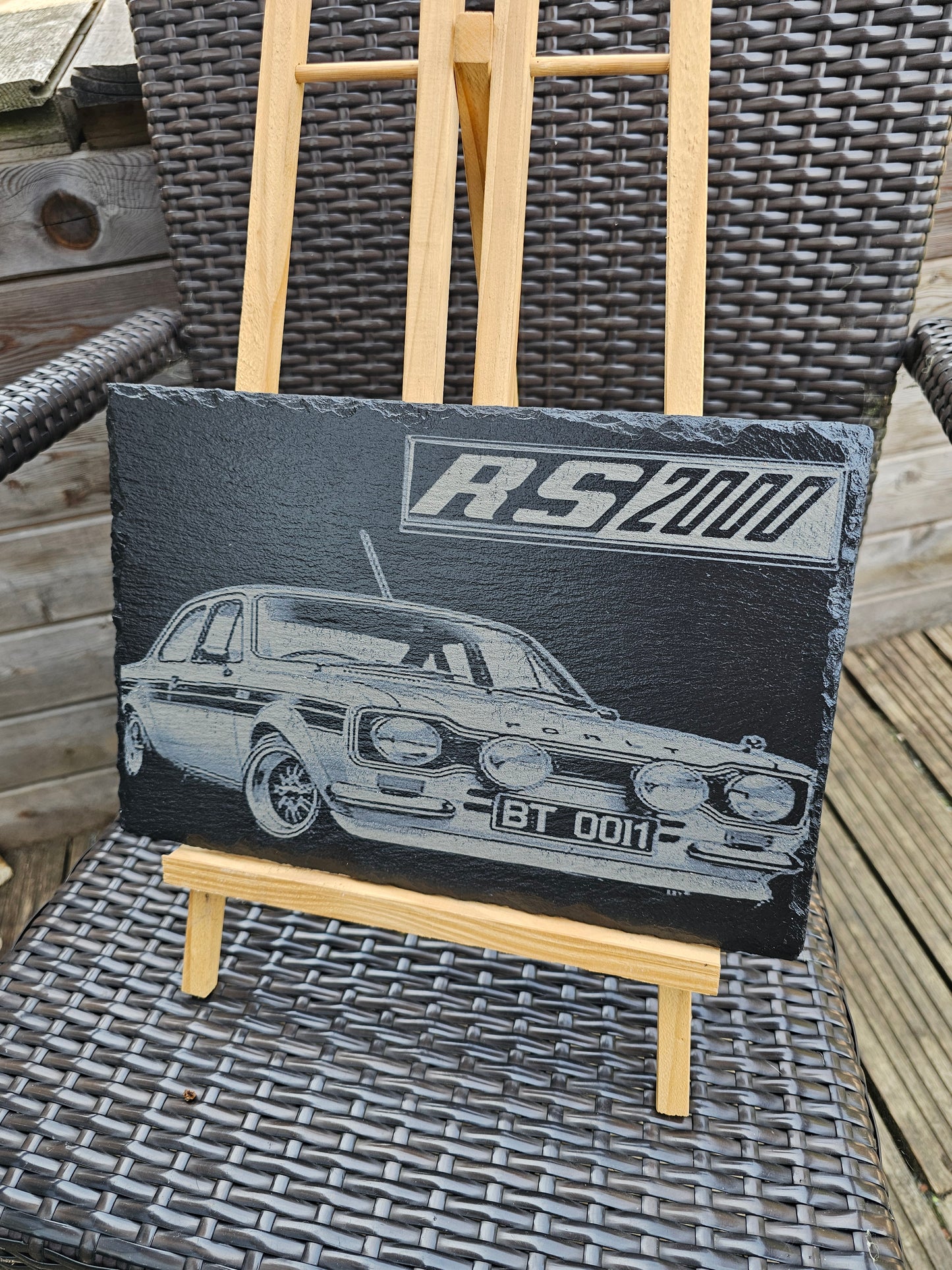 slate Ford Escort RS2000 Mk1 Laser Engraved Plaque – 30cm x 20cm –