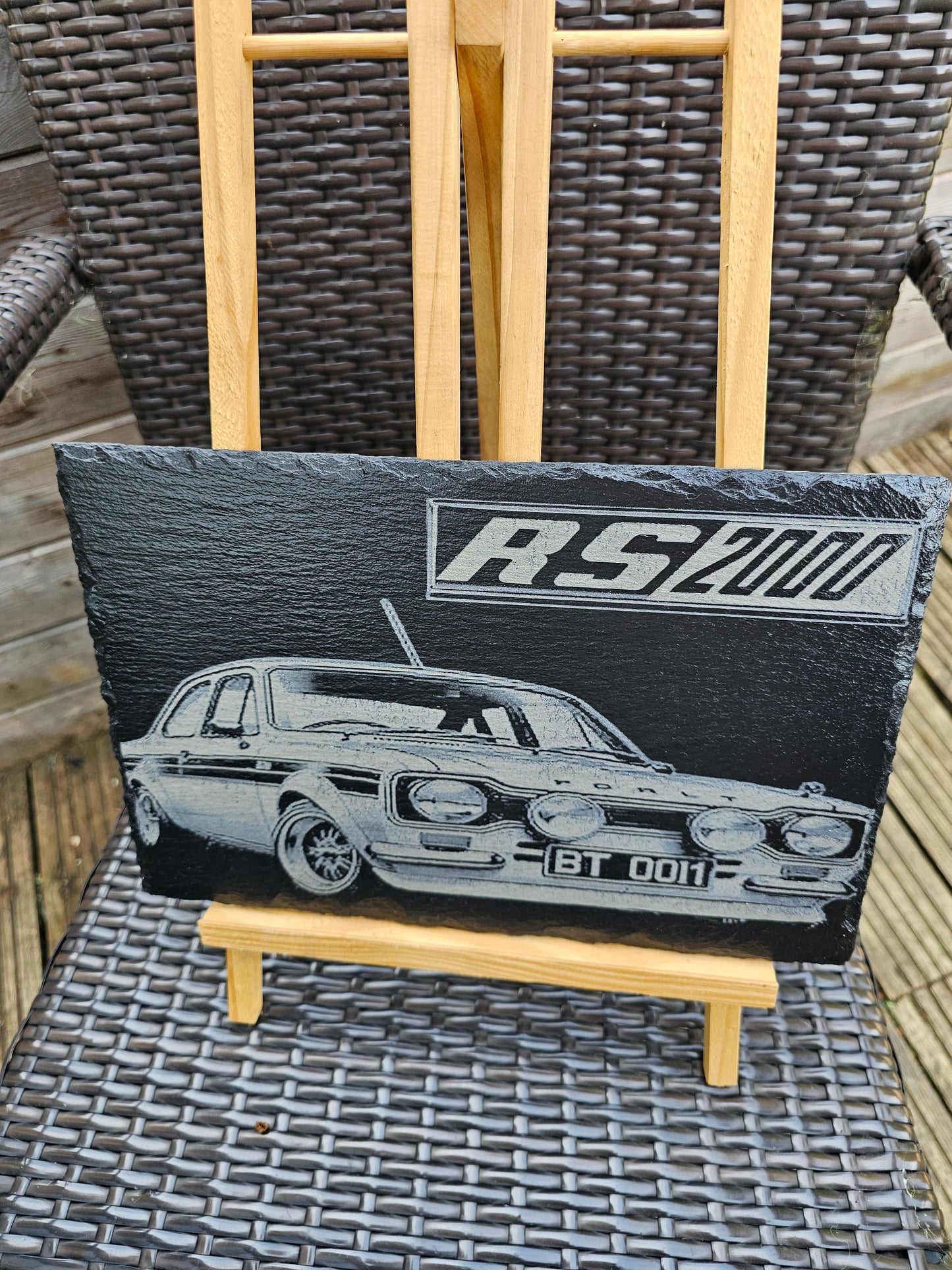slate Ford Escort RS2000 Mk1 Laser Engraved Plaque – 30cm x 20cm –