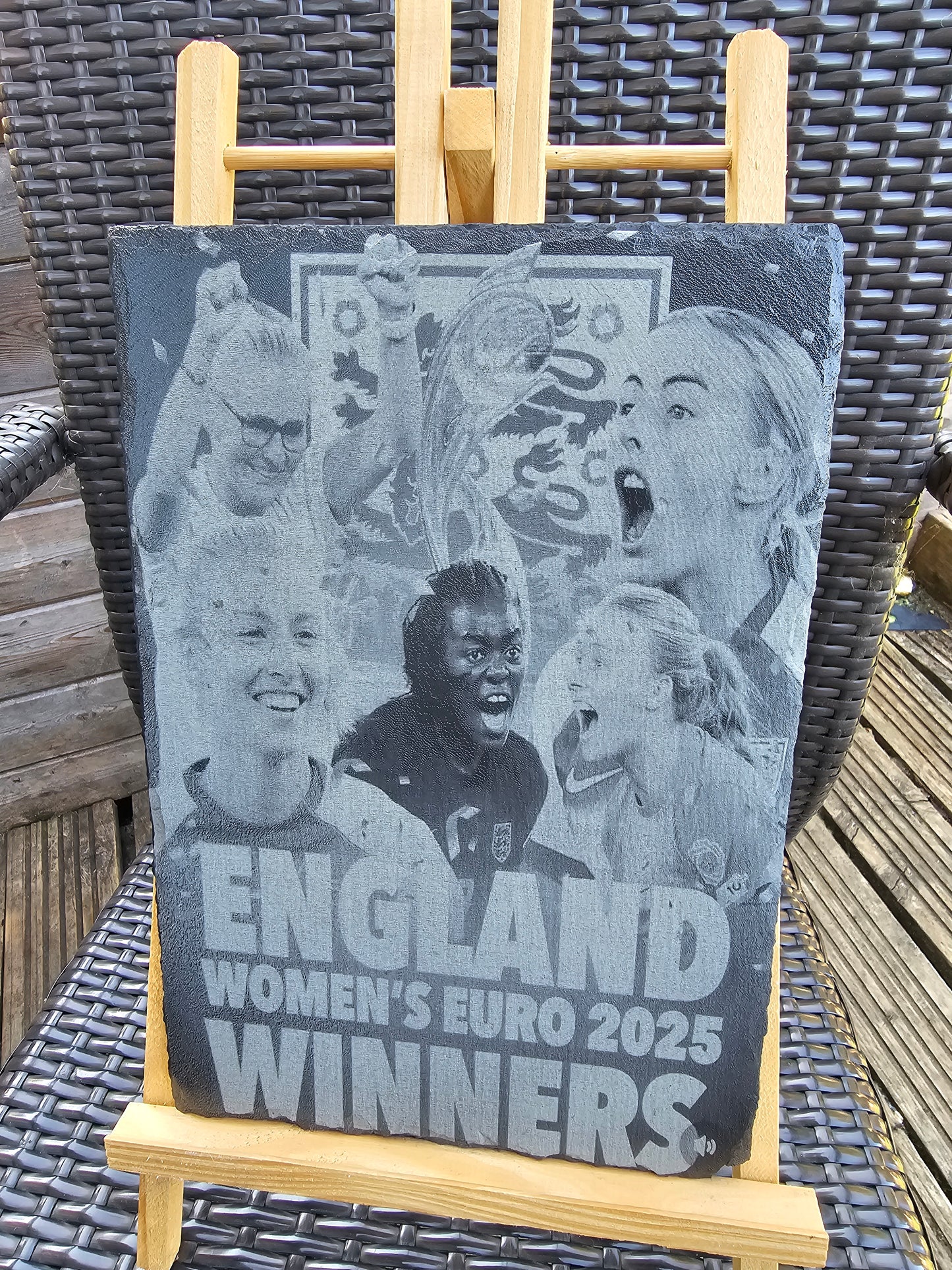 slate England Women’s Euro 2025 Winners Plaque | Laser Engraved