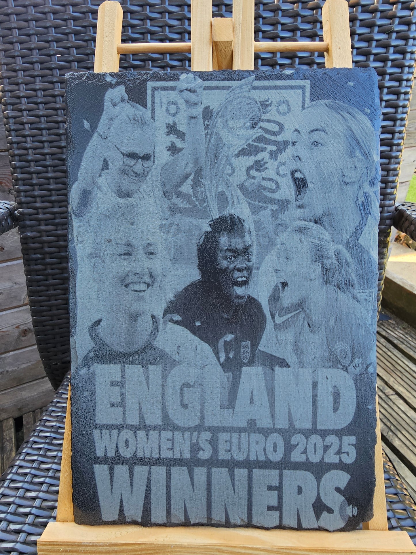 slate England Women’s Euro 2025 Winners Plaque | Laser Engraved
