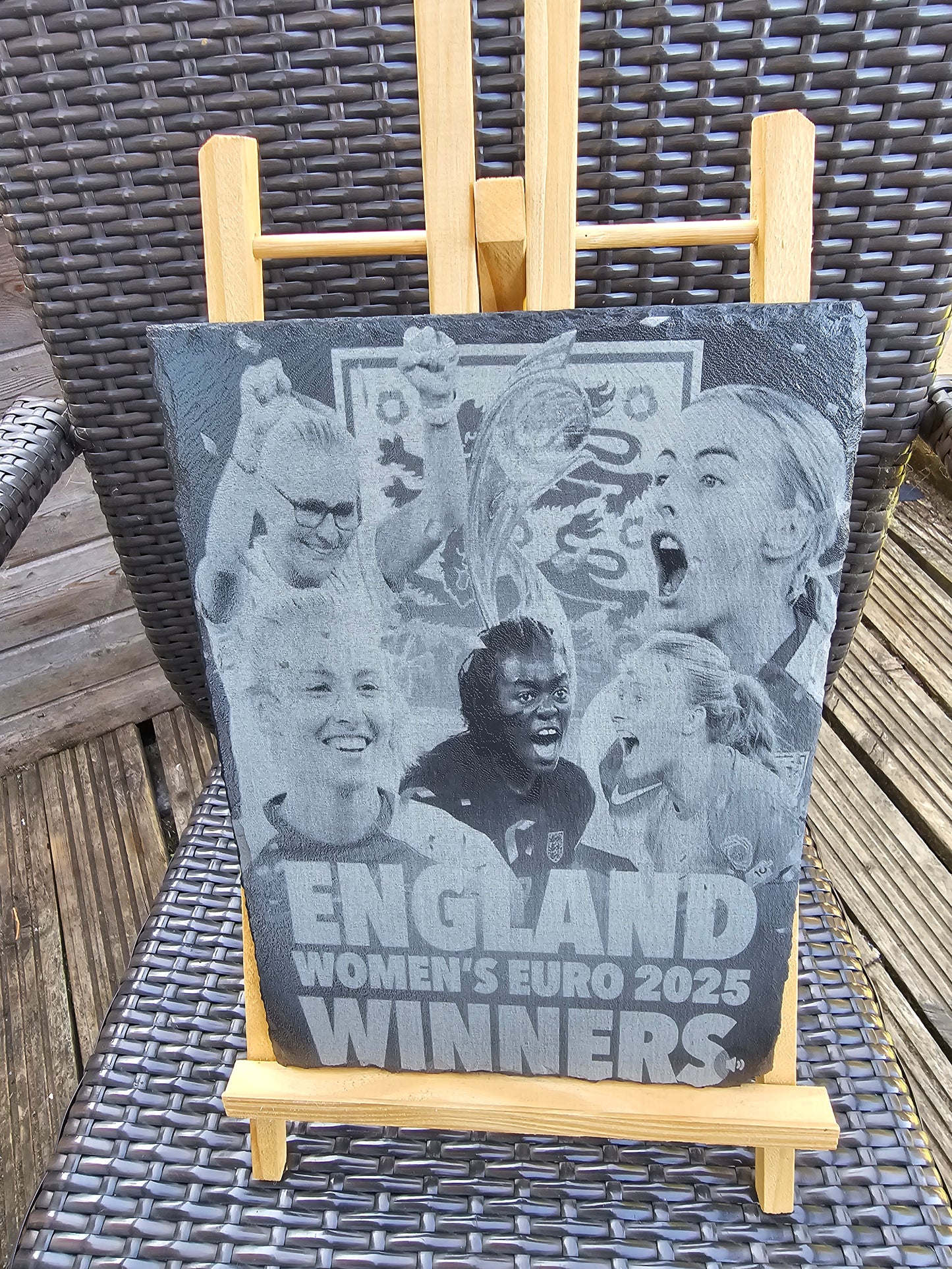 slate England Women’s Euro 2025 Winners Plaque | Laser Engraved