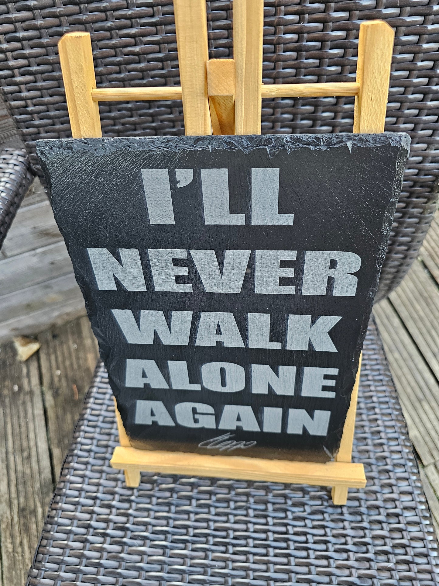 slate Jurgen Klopp Tribute Plaque – “I’ll Never Walk Alone Again”