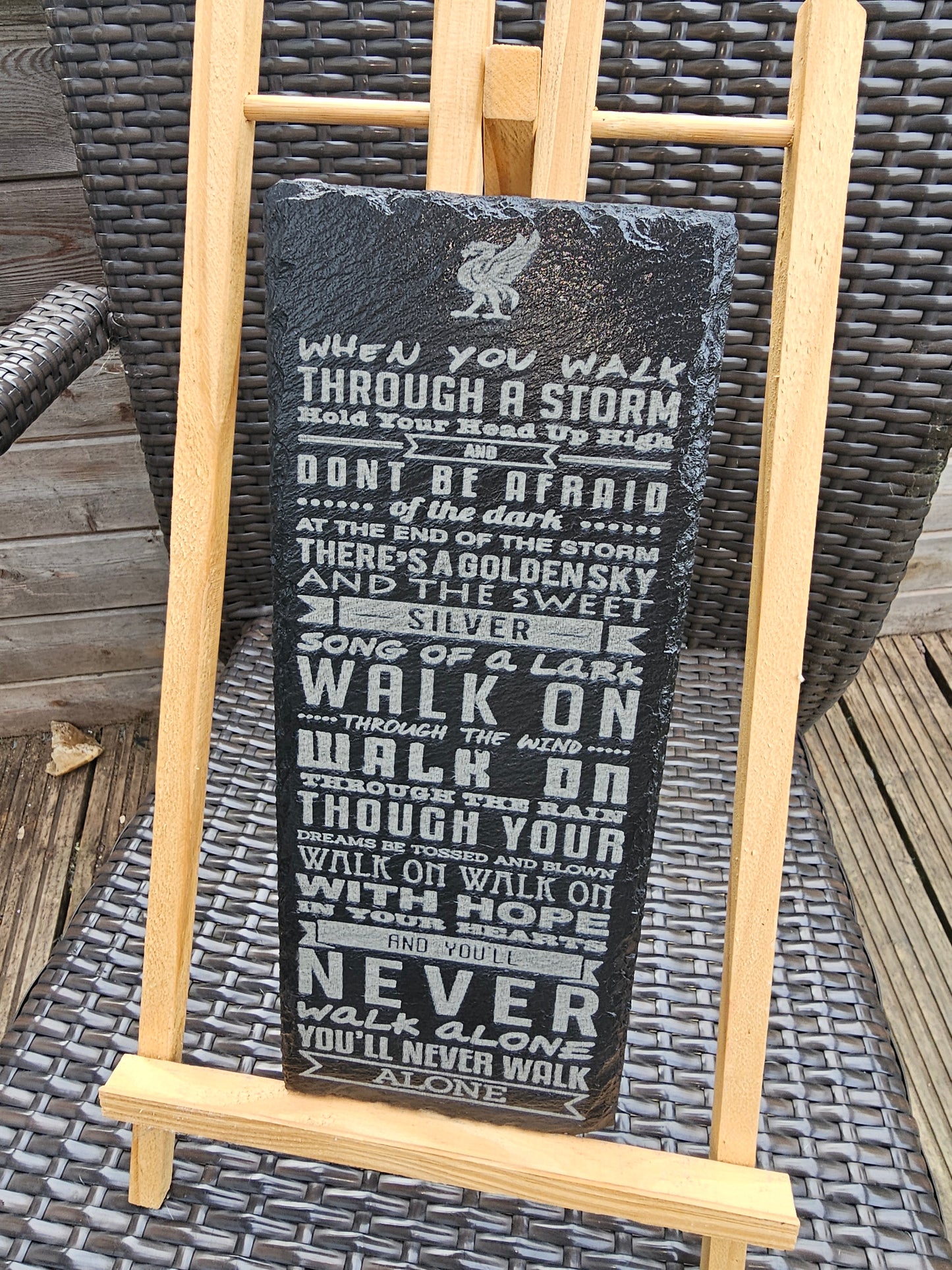 slate You’ll Never Walk Alone Lyrics Plaque | Liverpool FC Engraved