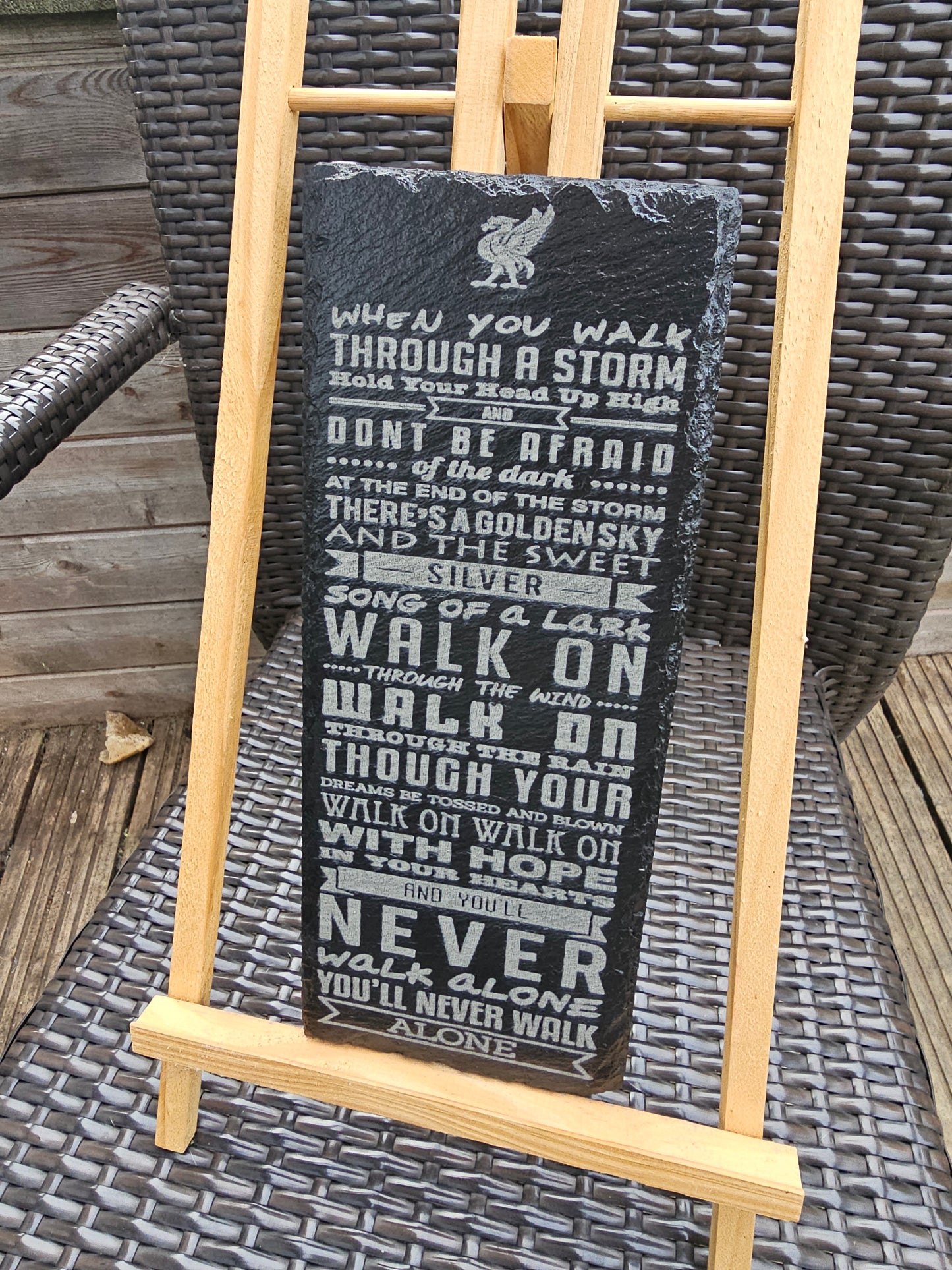 slate You’ll Never Walk Alone Lyrics Plaque | Liverpool FC Engraved