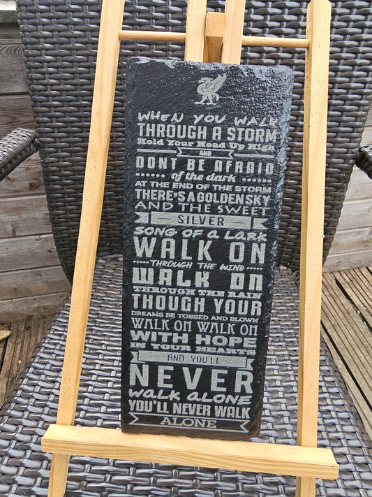 slate You’ll Never Walk Alone Lyrics Plaque | Liverpool FC Engraved