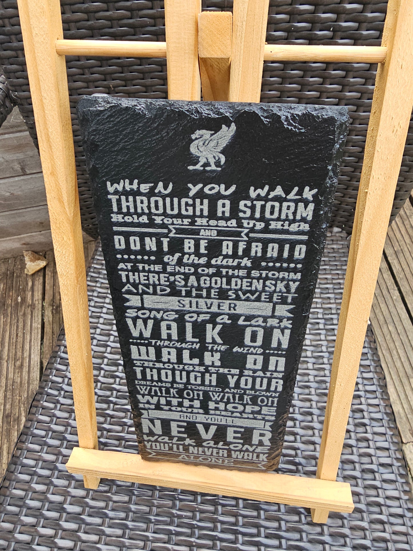 slate You’ll Never Walk Alone Lyrics Plaque | Liverpool FC Engraved