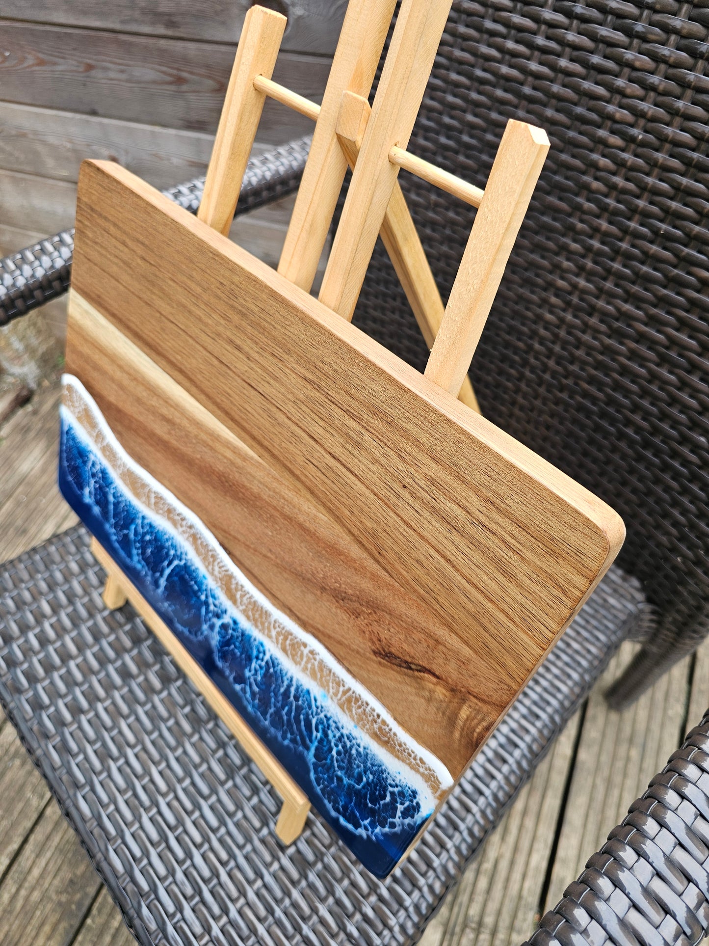 chopping board Ocean Wave Epoxy Resin | Handmade Wooden Serving Board