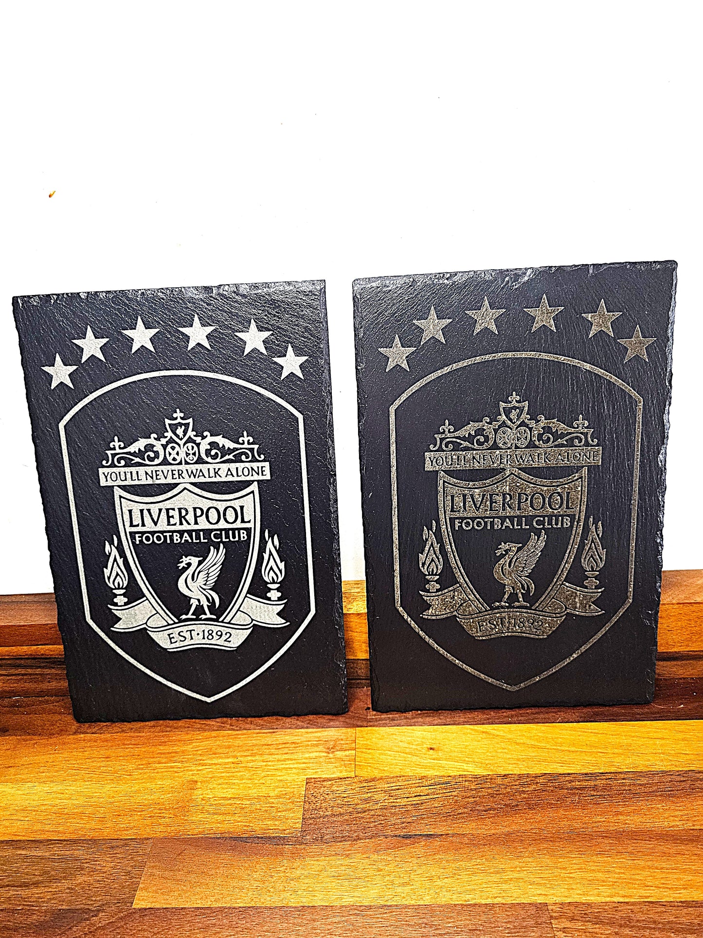 slate Liverpool FC 6 Stars Crest Plaque | 30cm x 20cm | Laser Engraved
