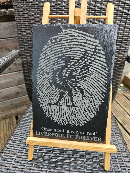 slate Liverpool FC Fingerprint Slate Plaque "Once a Red, Always a Red"