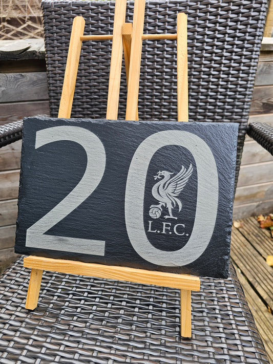 slate Liverpool FC– 30cm x 20cm – LFC Liverbird Engraved Wall Sign