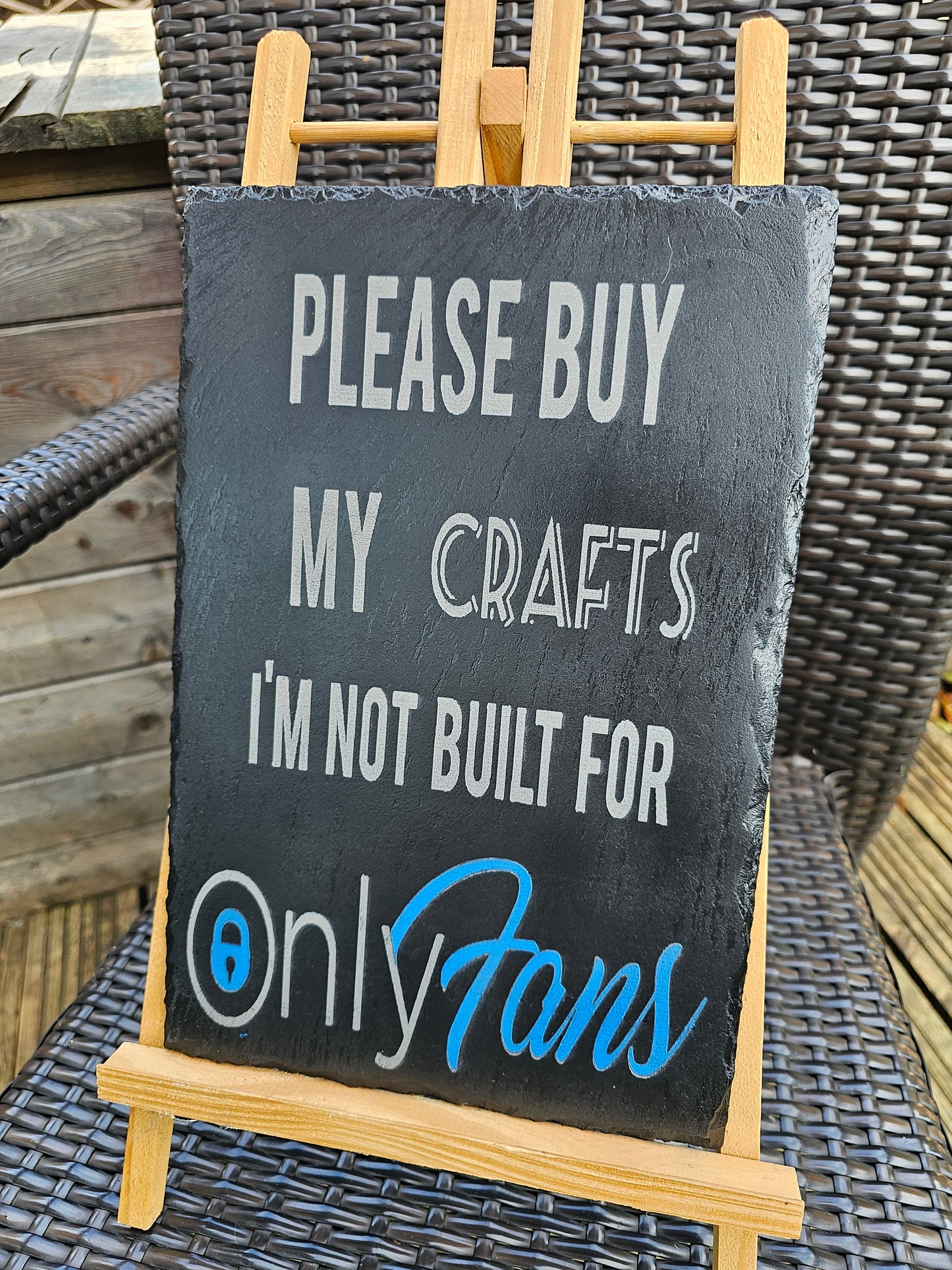 slate “Please Buy My Crafts” Funny Slate Plaque (30cm × 20cm