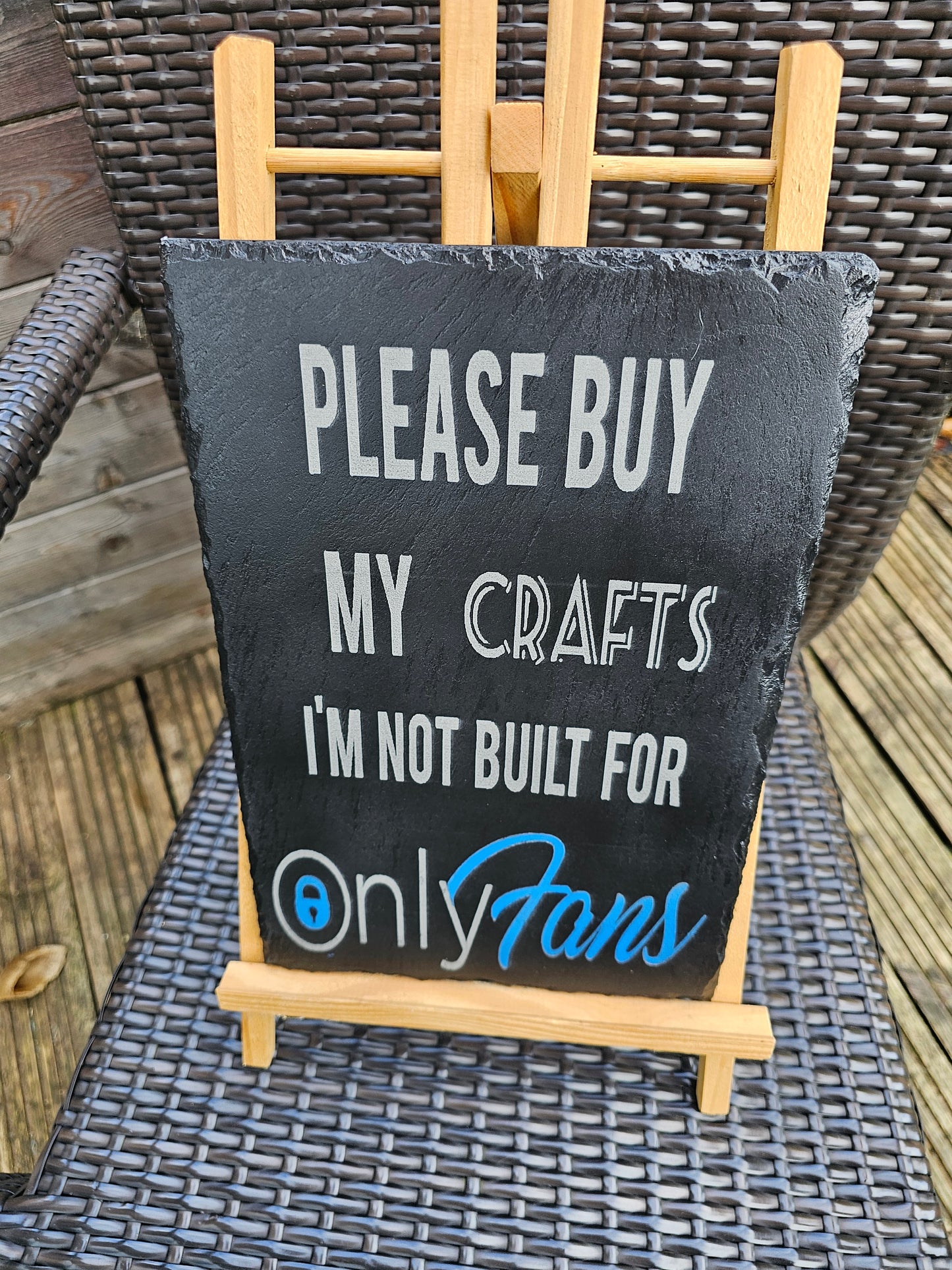 slate “Please Buy My Crafts” Funny Slate Plaque (30cm × 20cm