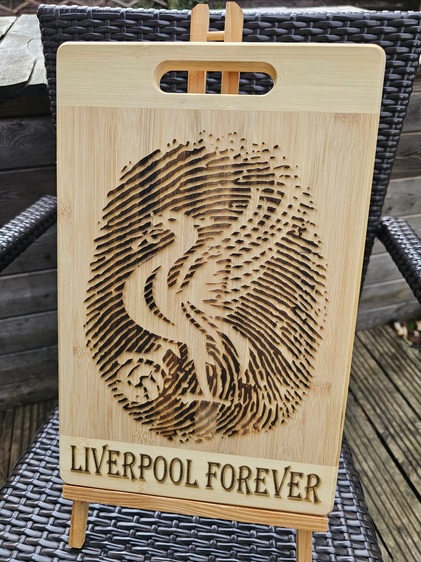 chopping board. Liverpool FC Bamboo – Liverbird Fingerprint Design