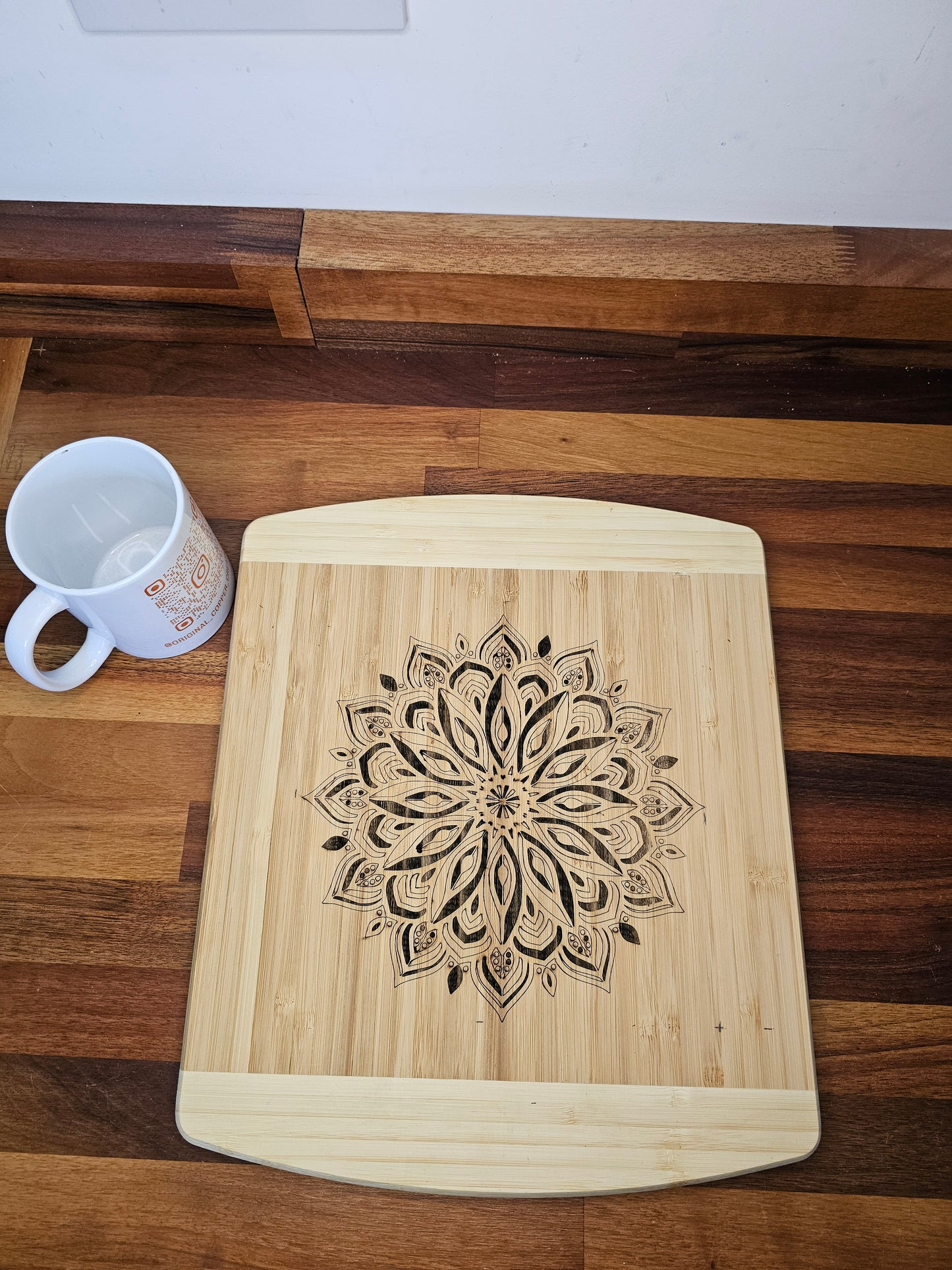 Chopping Board – Mandala Engraved Bamboo Design