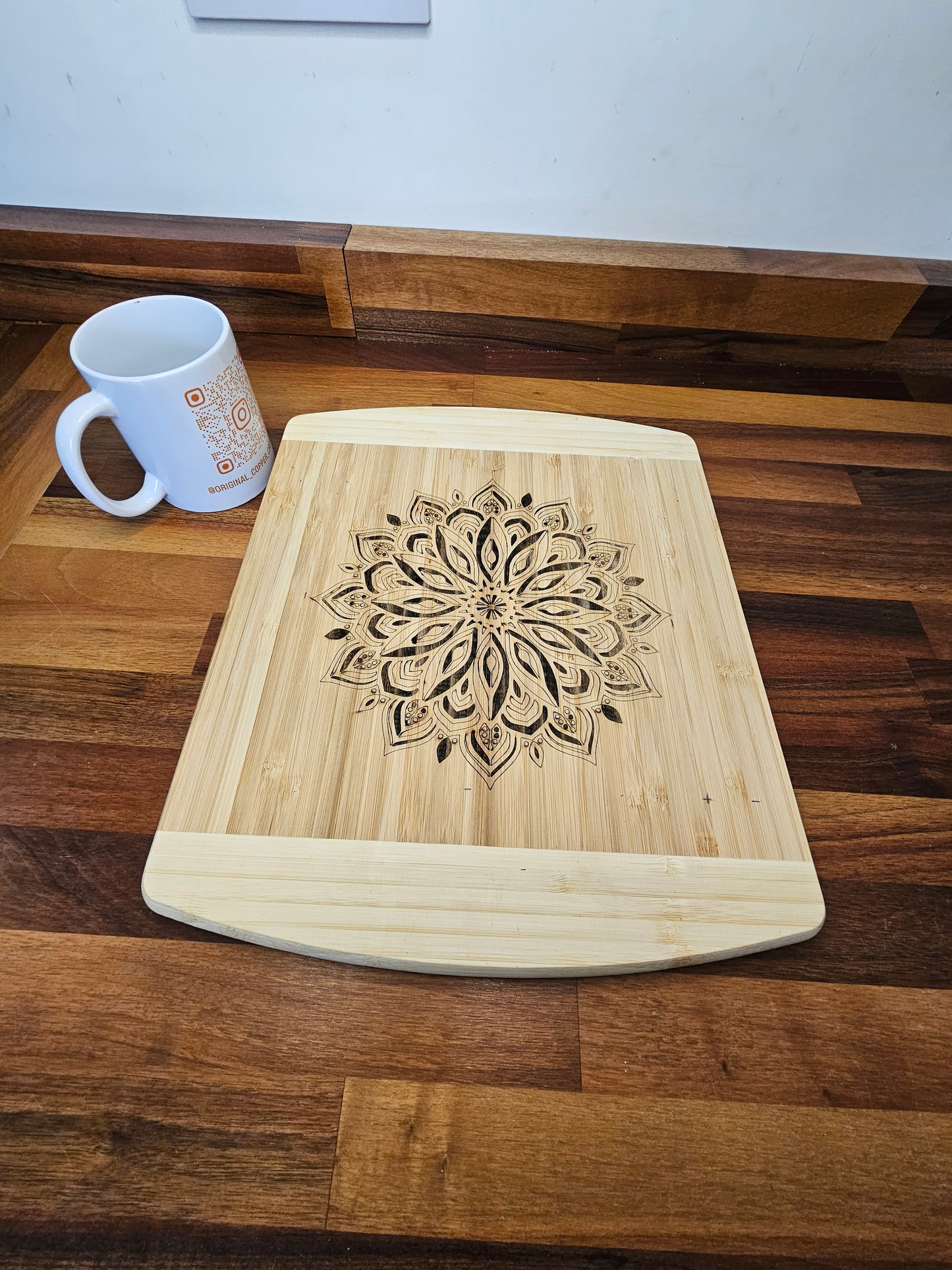 Chopping Board – Mandala Engraved Bamboo Design