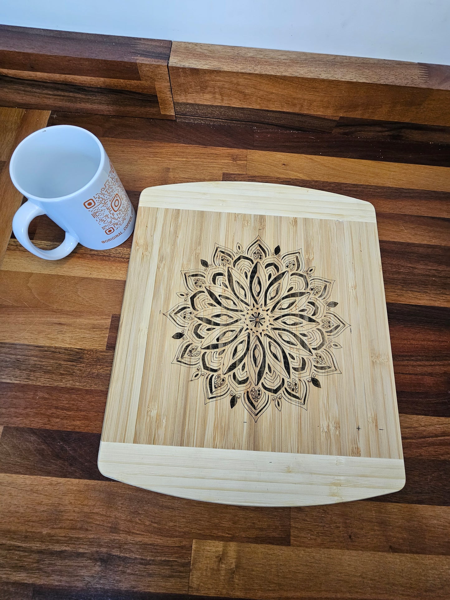 Chopping Board – Mandala Engraved Bamboo Design