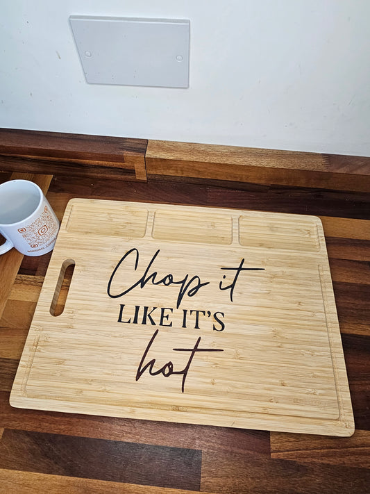 Chopping Board – Funny Bamboo “Chop It Like It’s Hot” Resin Inlay