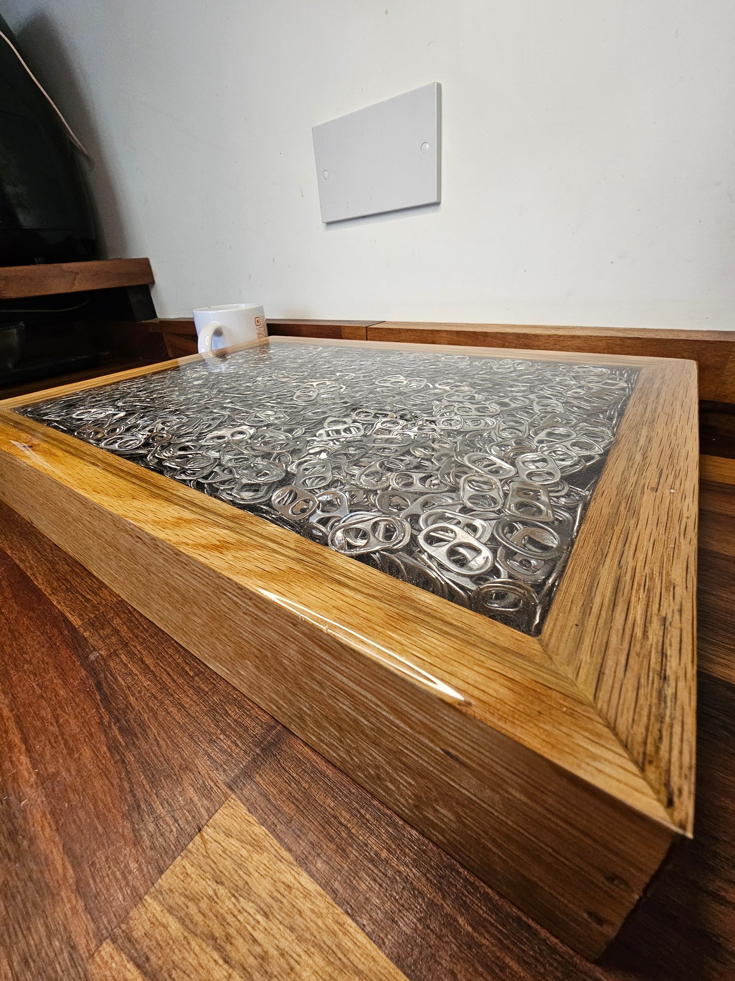 Chopping Board – Oak Frame Resin Ring Pull Design 400 × 300 × 62mm