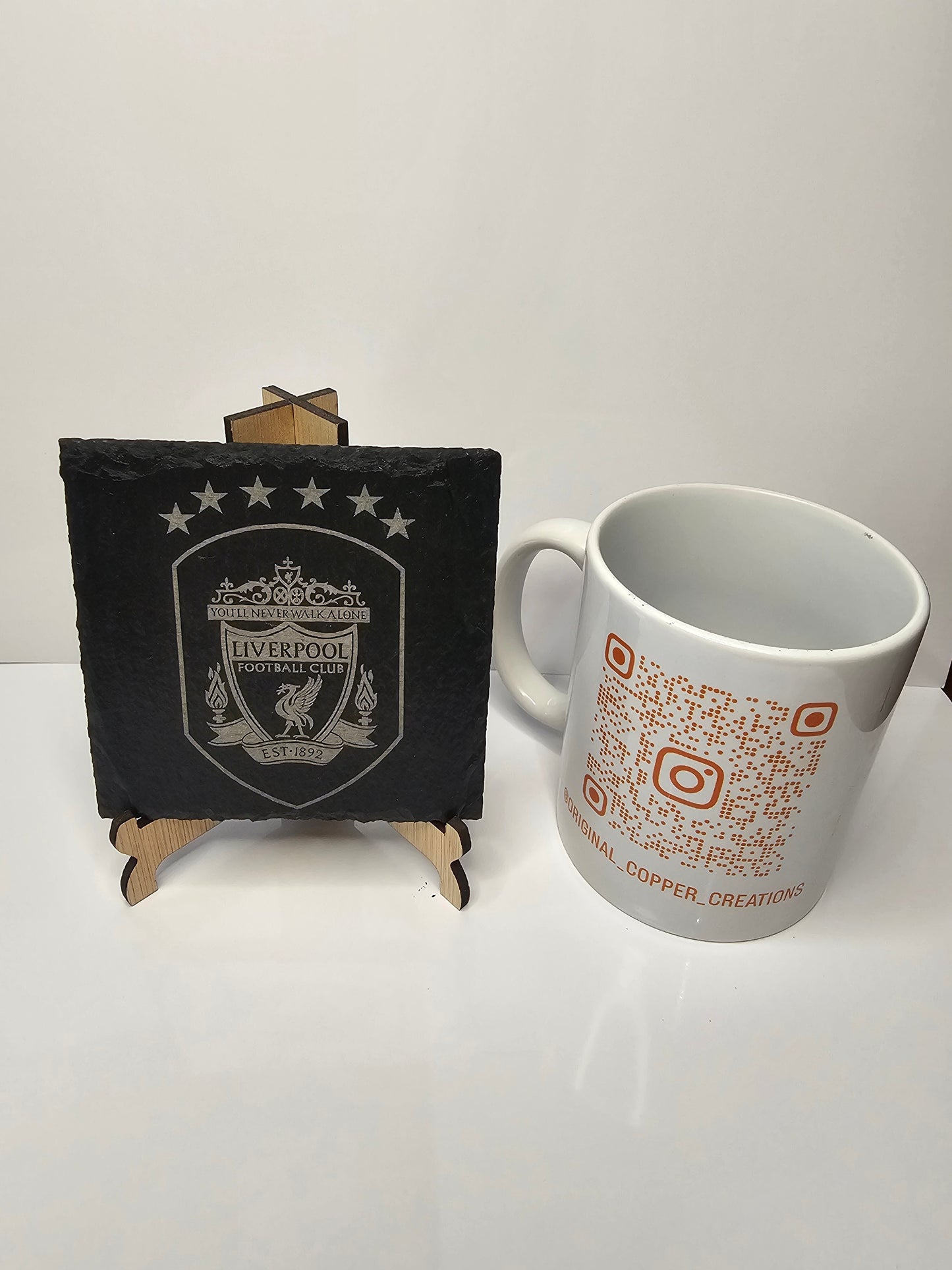 slate Liverpool FC 6-Star Crest Coasters – Laser Engraved
