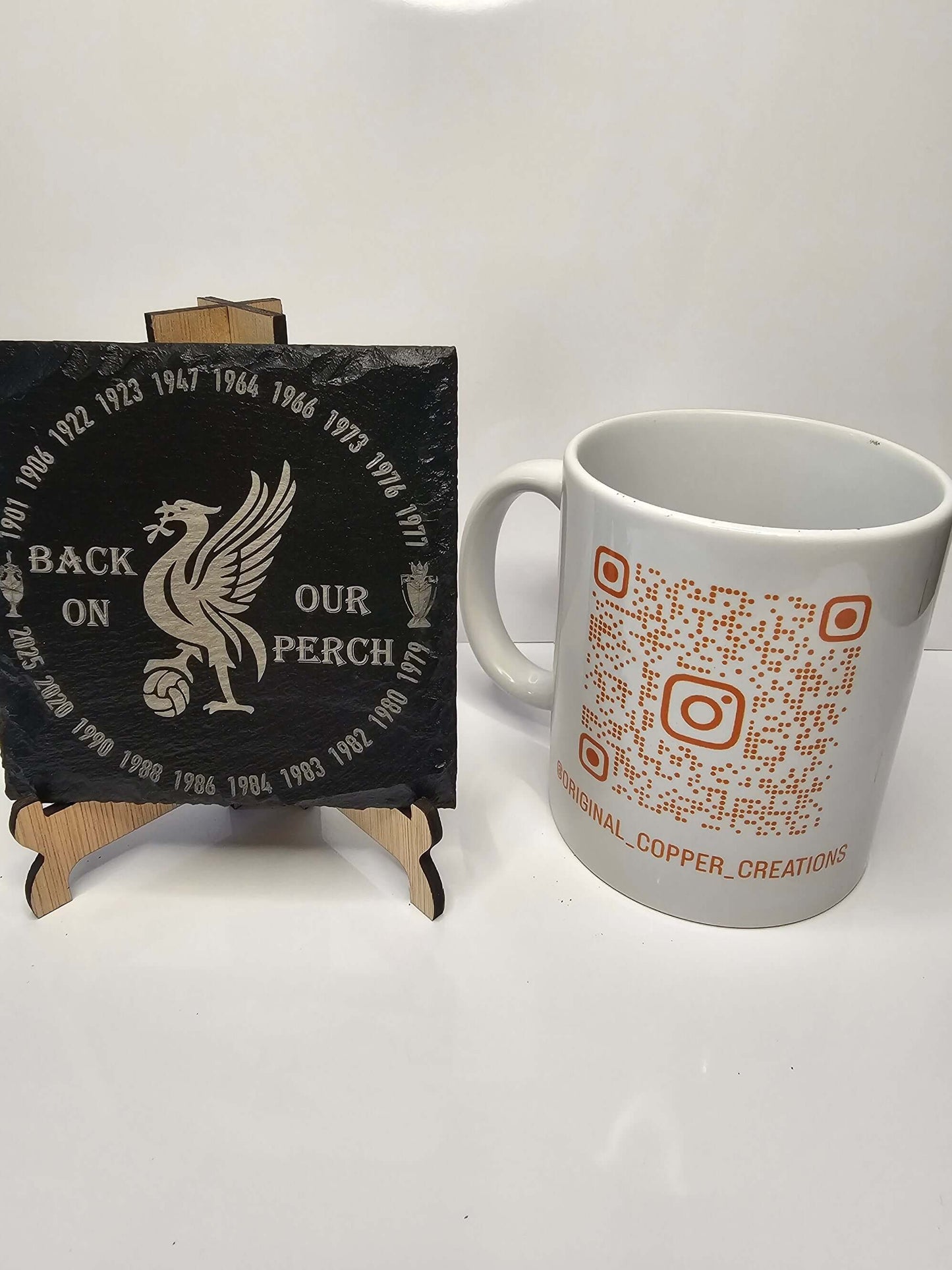 slate “Back On Our Perch” Liverpool Coasters – Laser Engraved Liver
