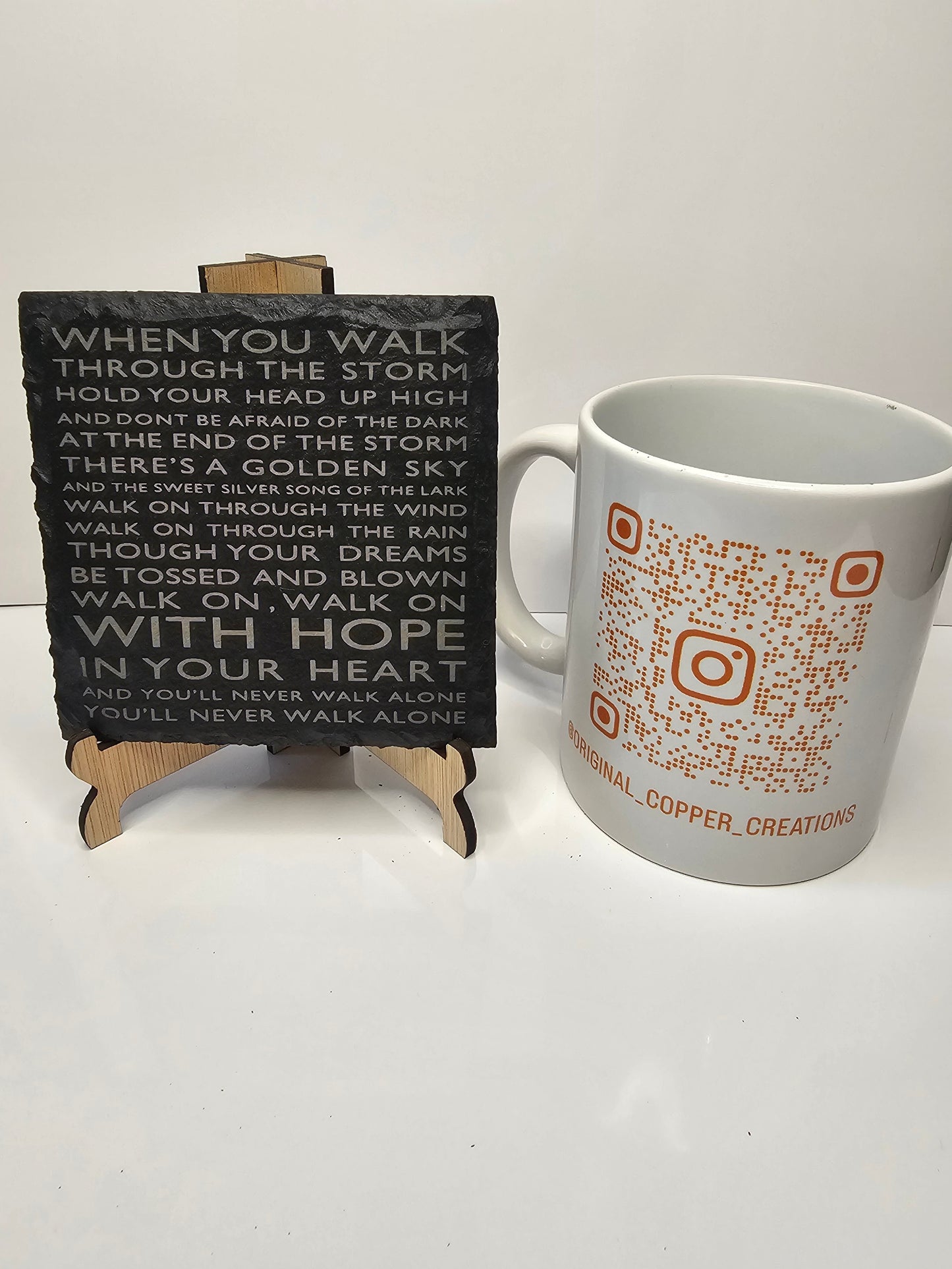 slate “You’ll Never Walk Alone” Coasters – Laser Engraved Song