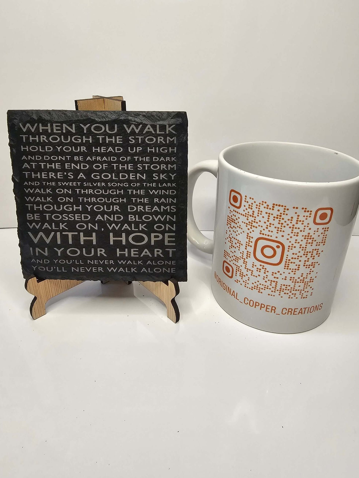 slate “You’ll Never Walk Alone” Coasters – Laser Engraved Song