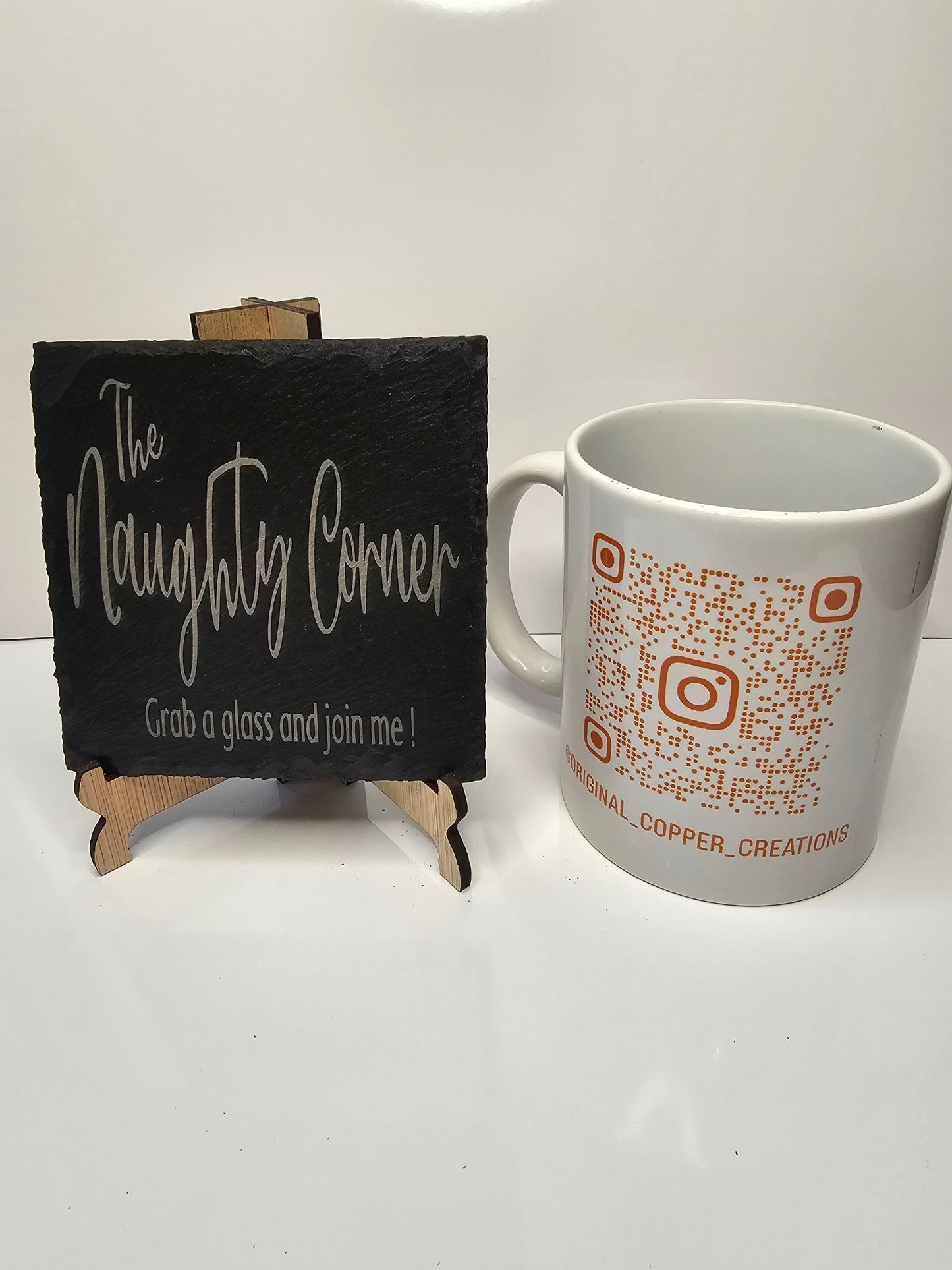 slate “The Naughty Corner – Grab a Glass and Join Me” Coasters –