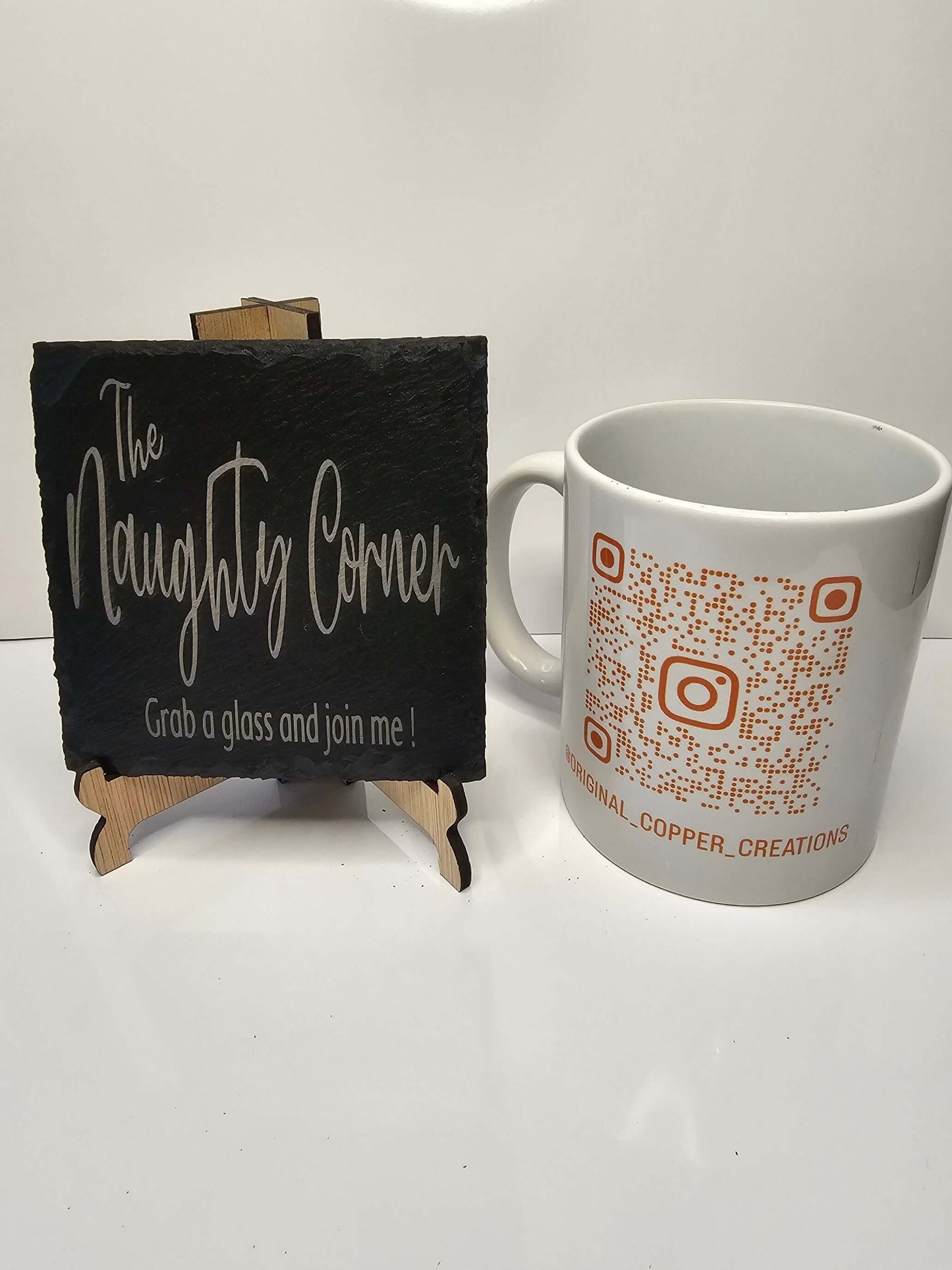 slate “The Naughty Corner – Grab a Glass and Join Me” Coasters –