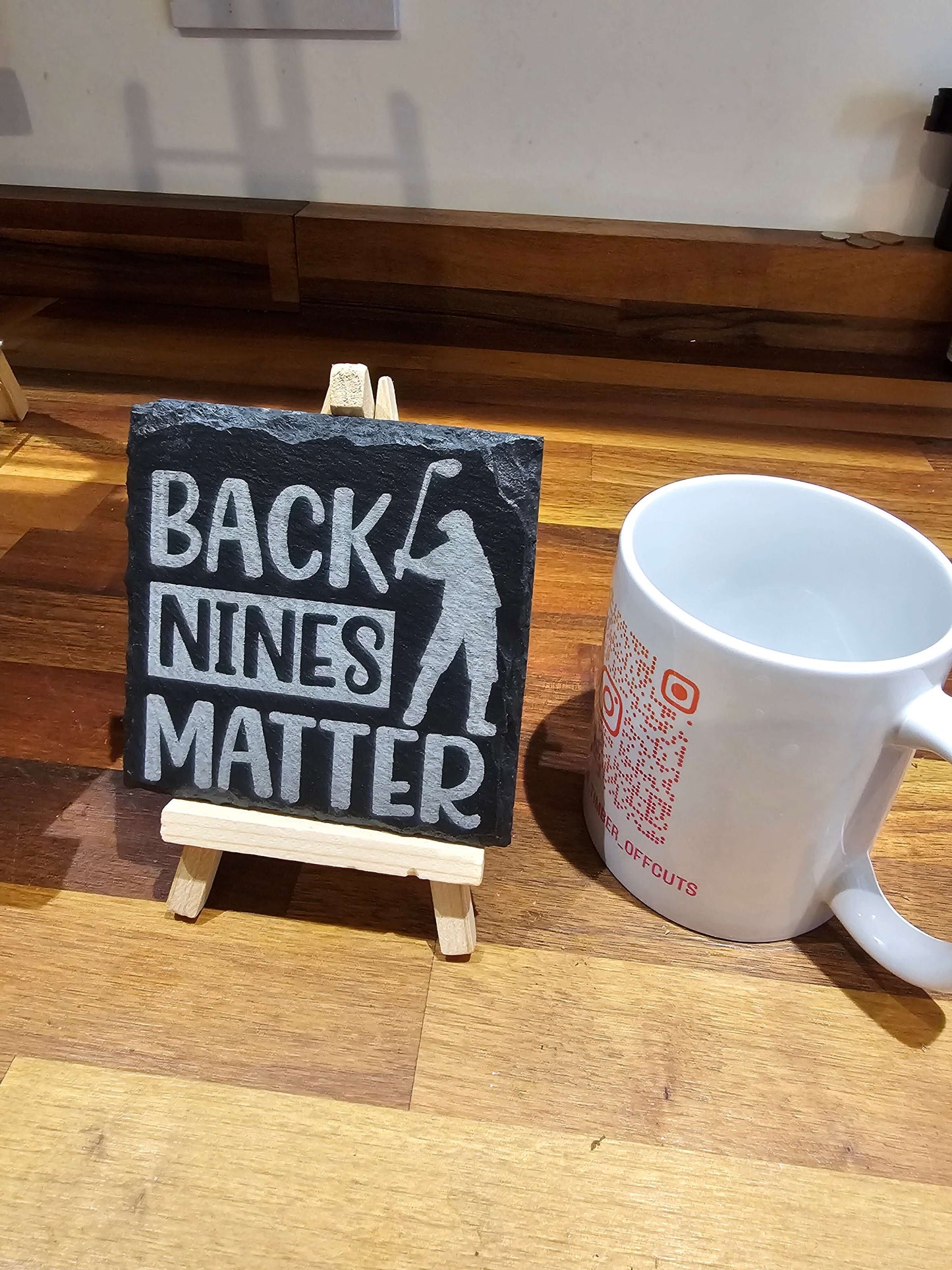 Slate Coasters Laser Engraved – “Back Nines Matter” Golf Design