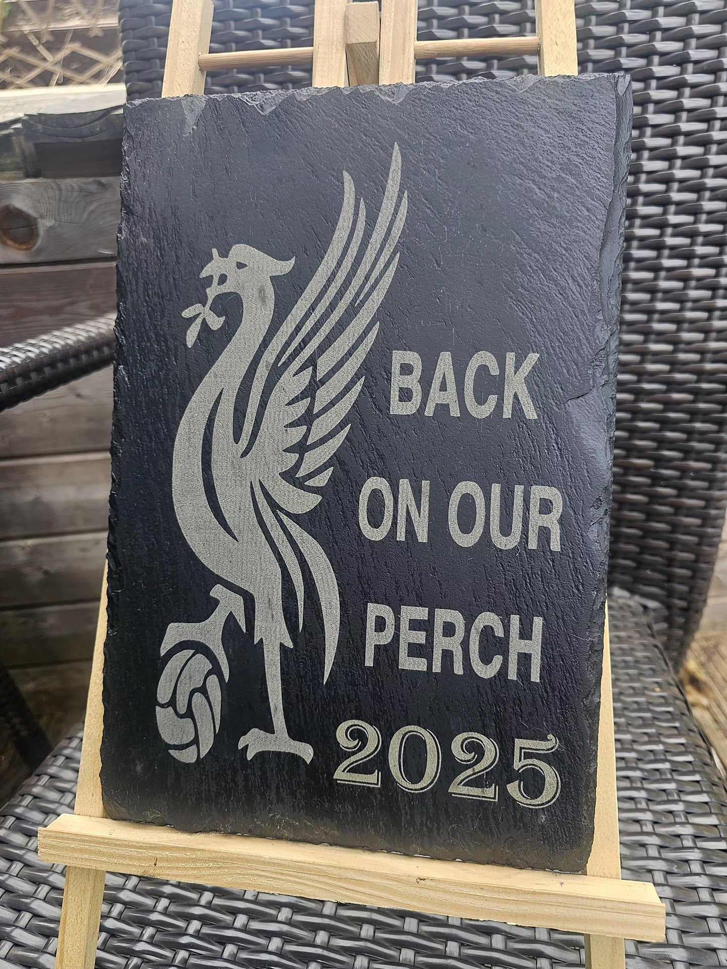 slate Liverpool FC 2024–2025 Champions Sign 30cm x 20cm Laser Engraved