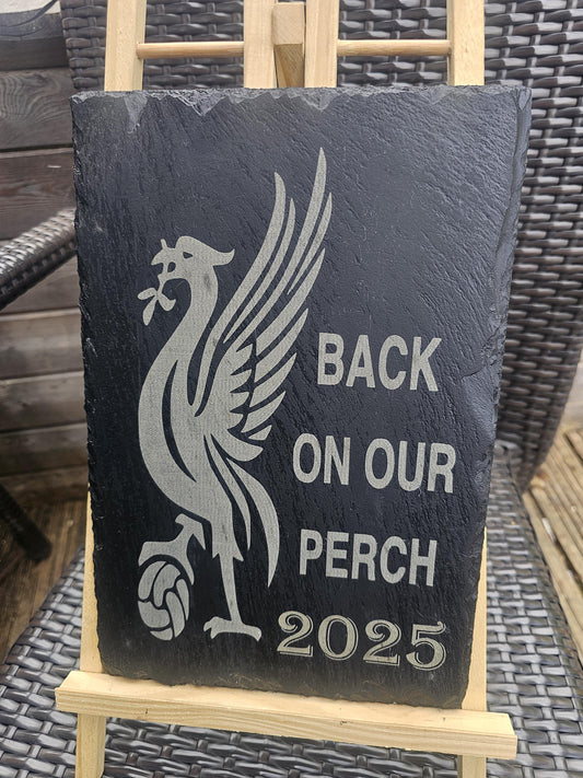 slate Liverpool FC 2024–2025 Champions Sign 30cm x 20cm Laser Engraved