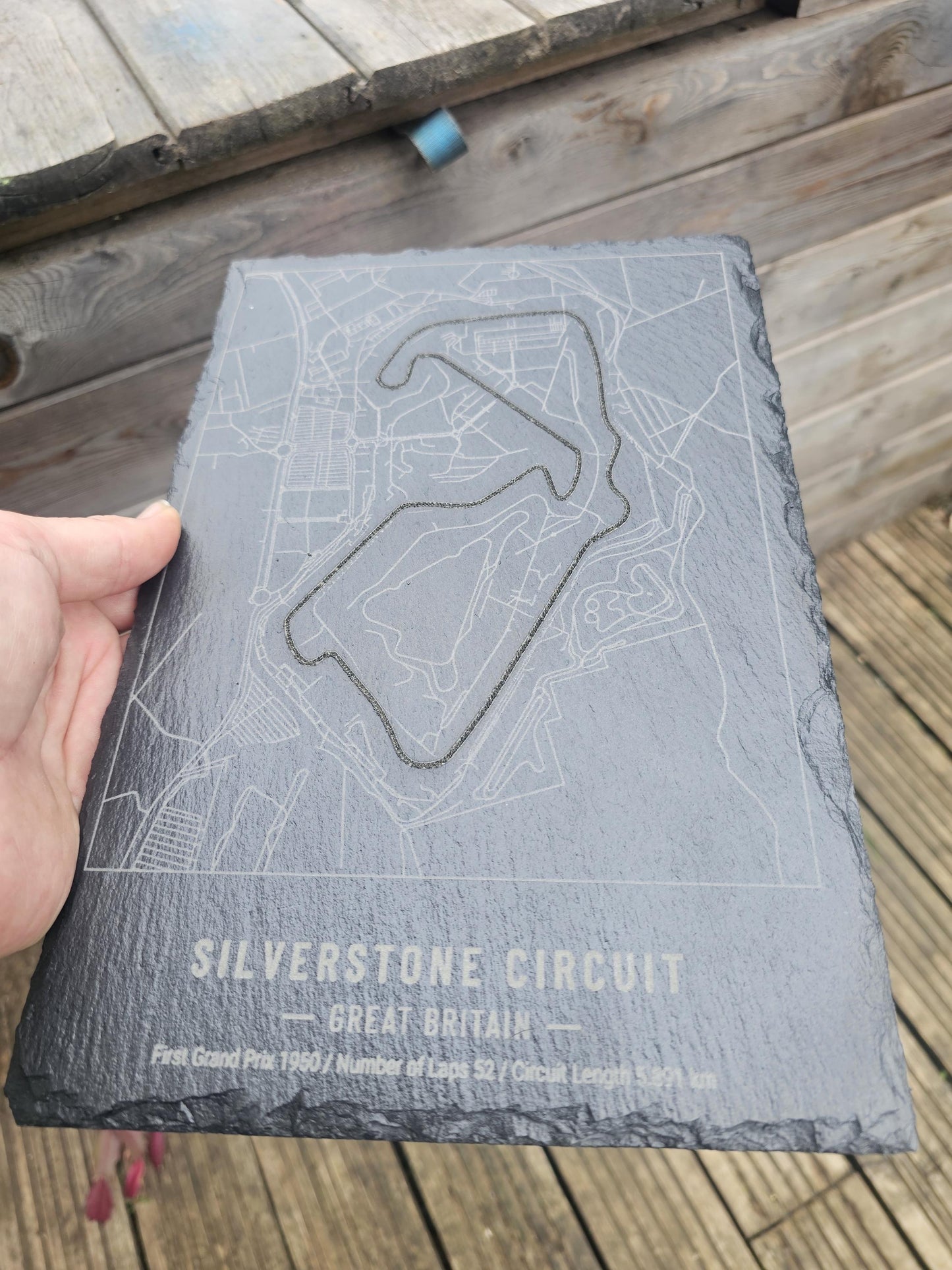 slate Silverstone Circuit Laser Engraved Slate Plaque – F1 Track