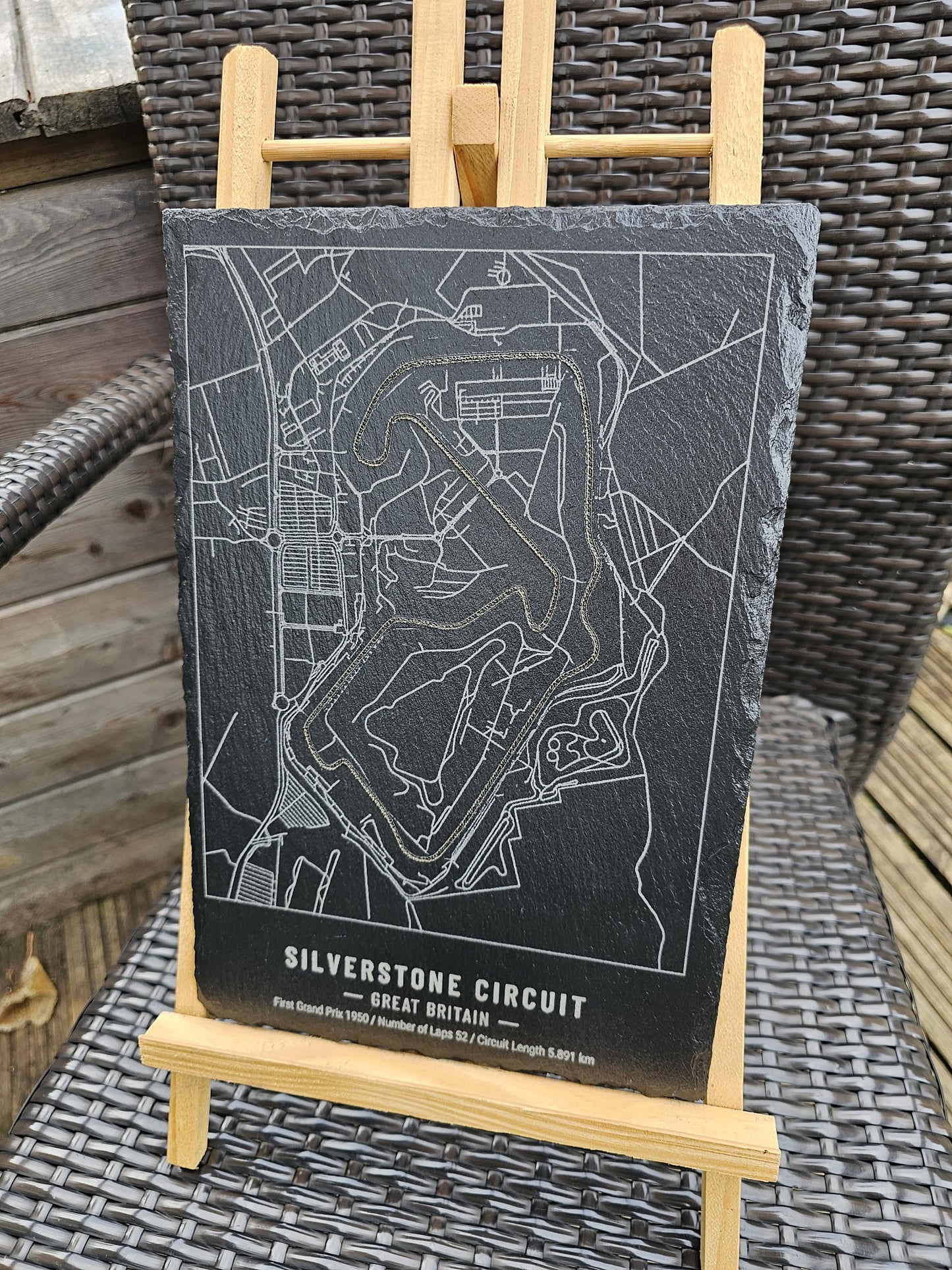 slate Silverstone Circuit Laser Engraved Slate Plaque – F1 Track