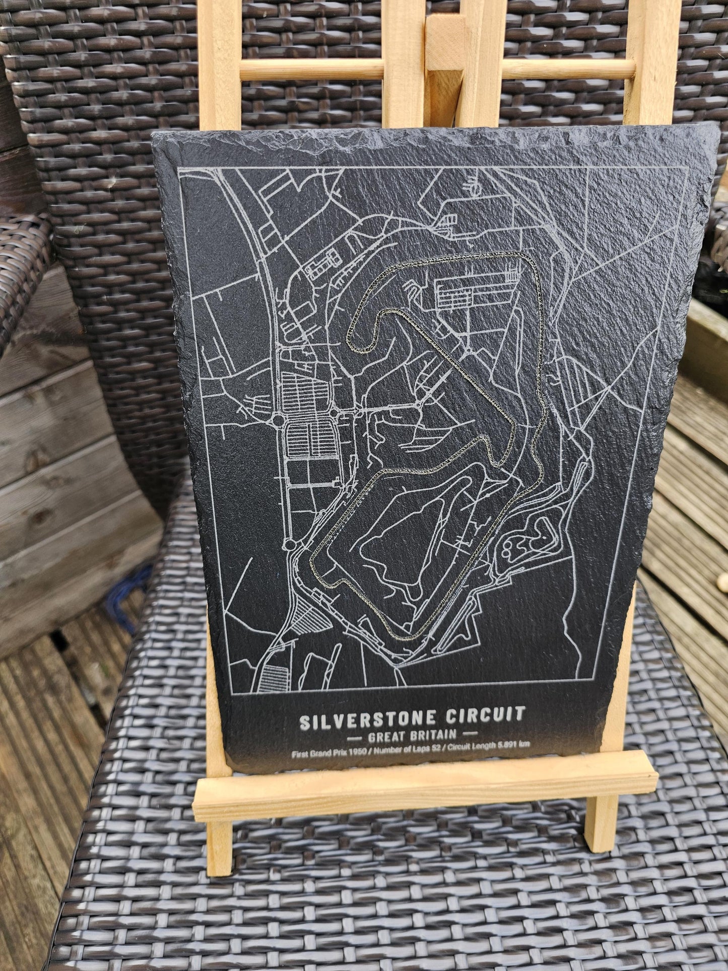 slate Silverstone Circuit Laser Engraved Slate Plaque – F1 Track