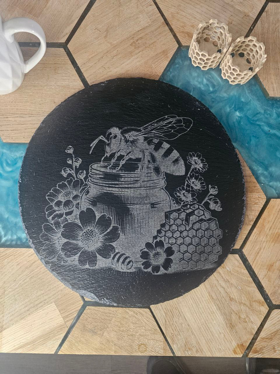 Slate Placemat for the Bee lover.300mm Personalized, Housewarming Gift