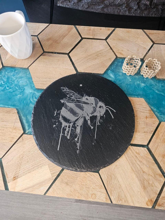 Slate Placemat for the Bee lover. 280mm Personalized, Gift