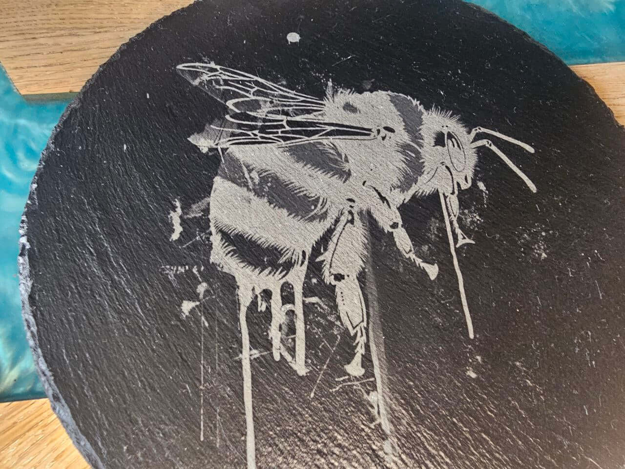 Slate Placemat for the Bee lover. 280mm Personalized, Gift