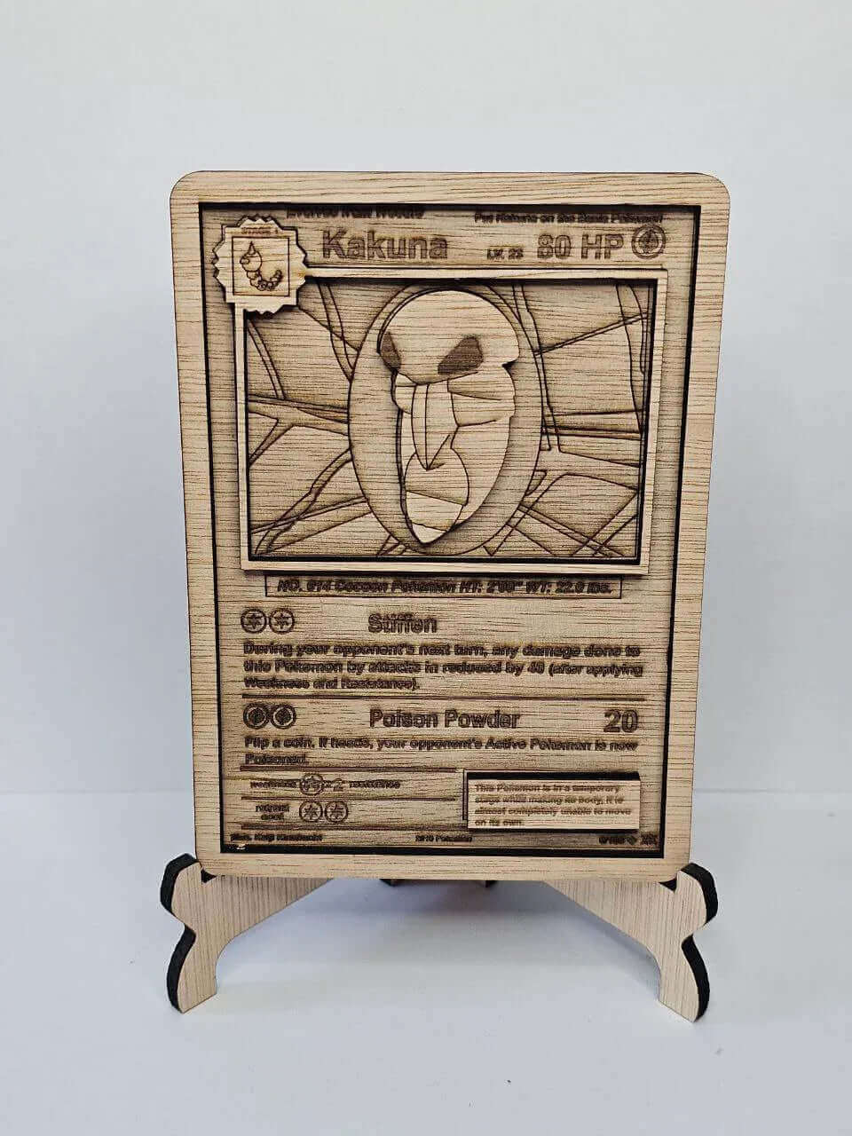Kakuna 3D Wooden Pokémon Card |Laser Engraved Display Plaque