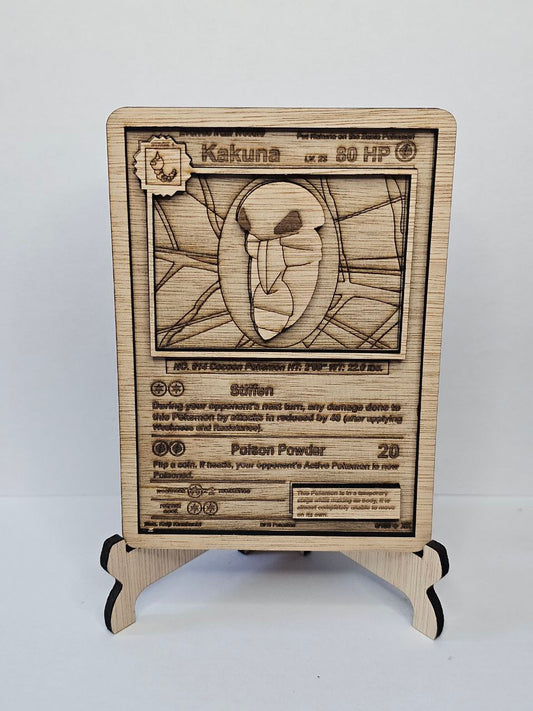 Kakuna 3D Wooden Pokémon Card | Laser Engraved Display Plaque |