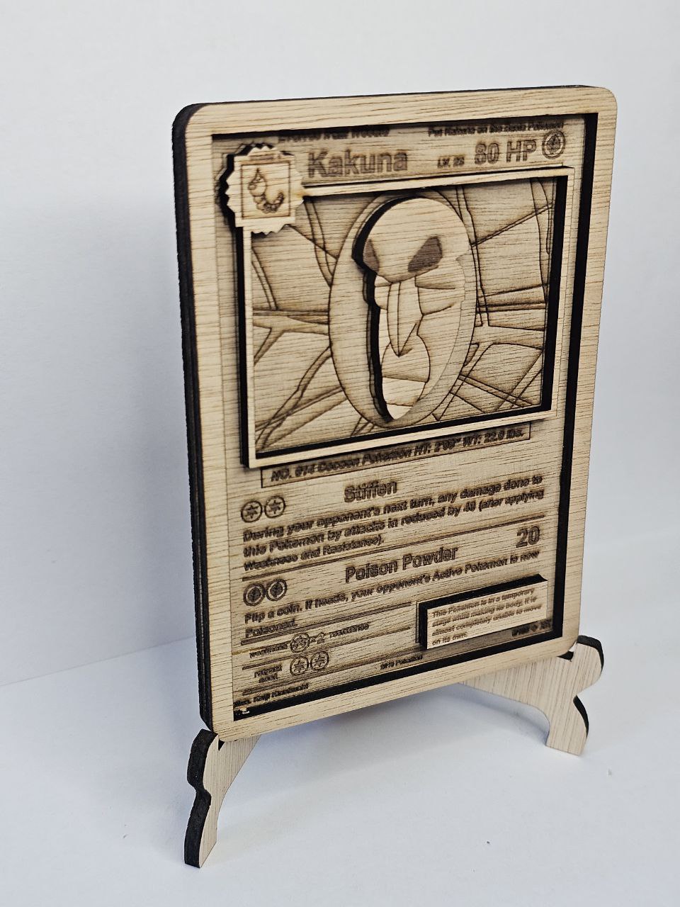 Kakuna 3D Wooden Pokémon Card | Laser Engraved Display Plaque |