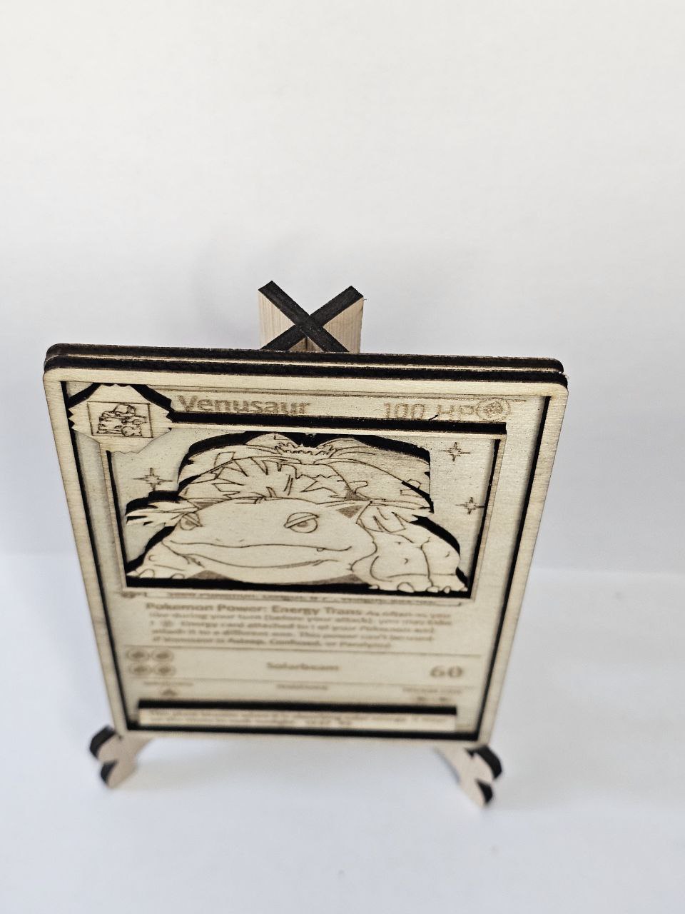 Venusaur 3D Wooden Pokémon Card | Laser Engraved Display Plaque