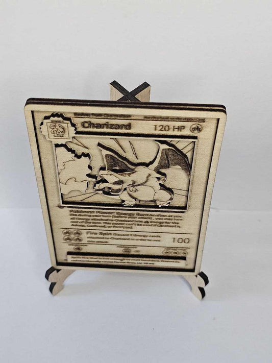 Charizard 3D Wooden Pokémon Card | Laser Engraved Display Plaque