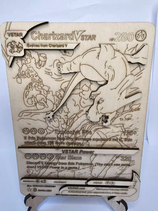 Charizard VSTAR 3D Wooden Pokémon Card | Laser Engraved Collectible