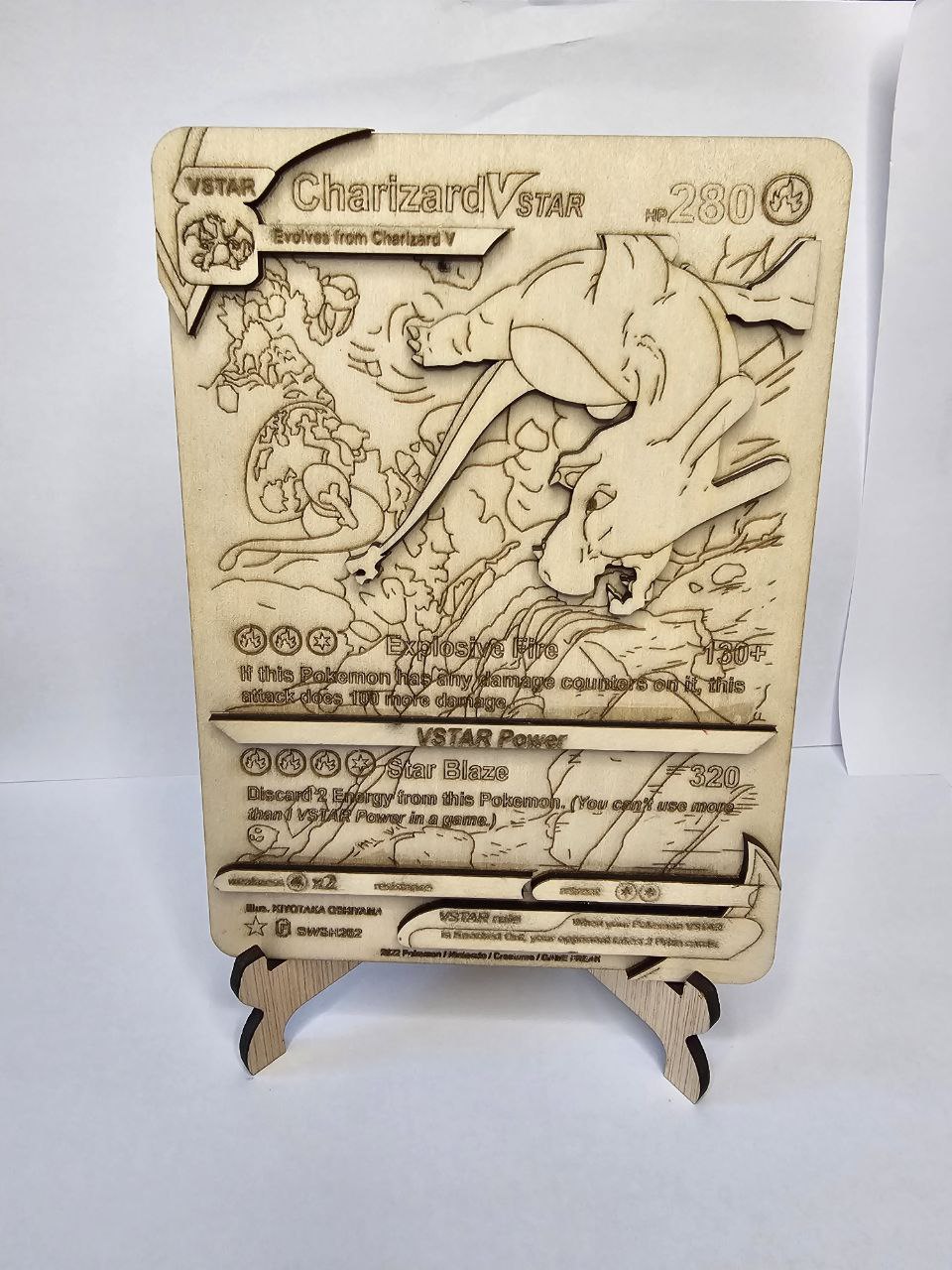 Charizard VSTAR 3D Wooden Pokémon Card | Laser Engraved Collectible