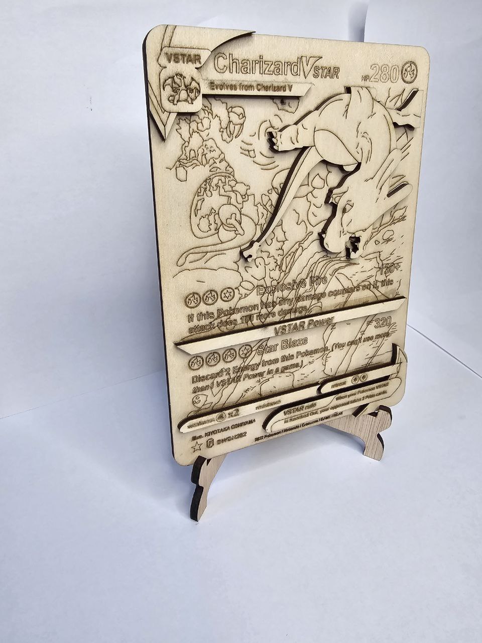 Charizard VSTAR 3D Wooden Pokémon Card | Laser Engraved Collectible