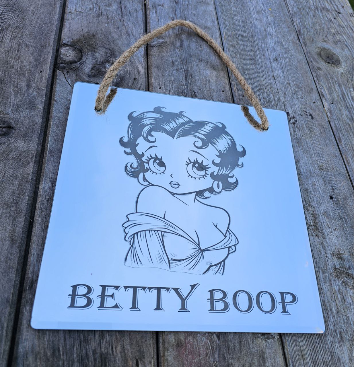 mirror Betty Boop Fan Art Engraved Mirror – 250mm x 250mm